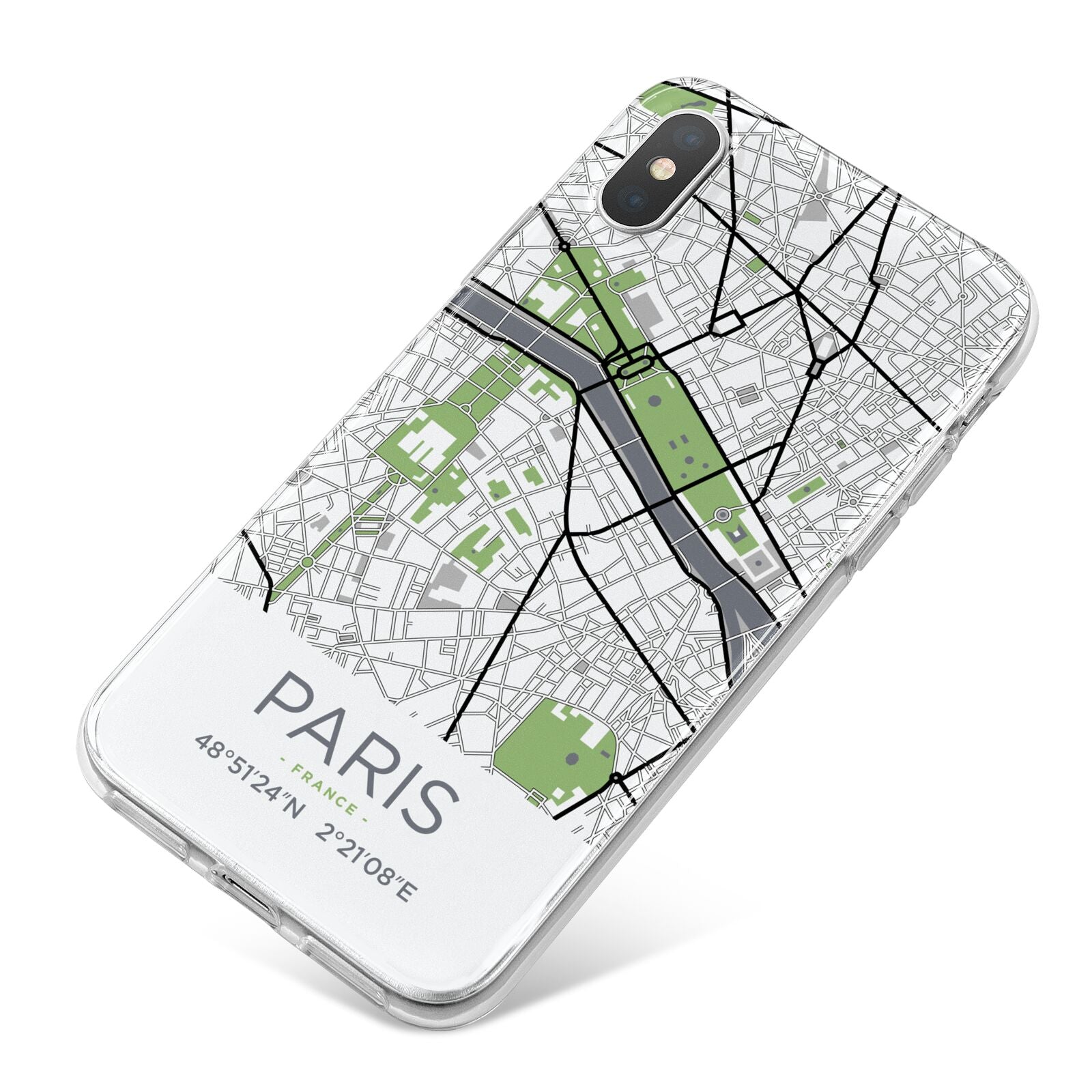 Map of Paris iPhone X Bumper Case on Silver iPhone