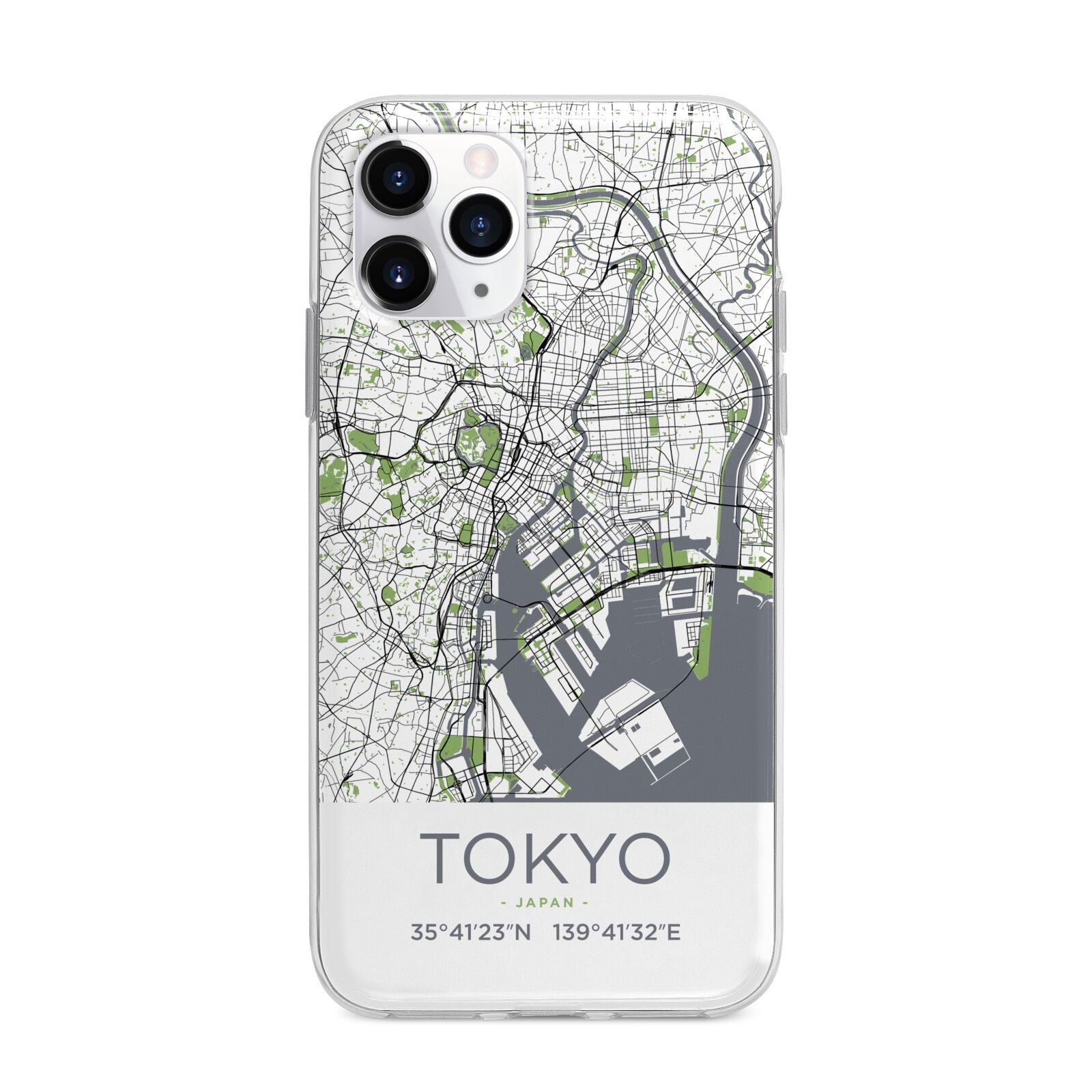 Map of Tokyo Apple iPhone 11 Pro Max in Silver with Bumper Case