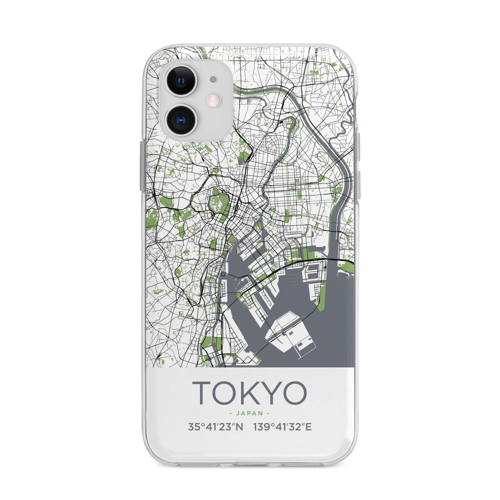 Map of Tokyo Apple iPhone 11 in White with Bumper Case