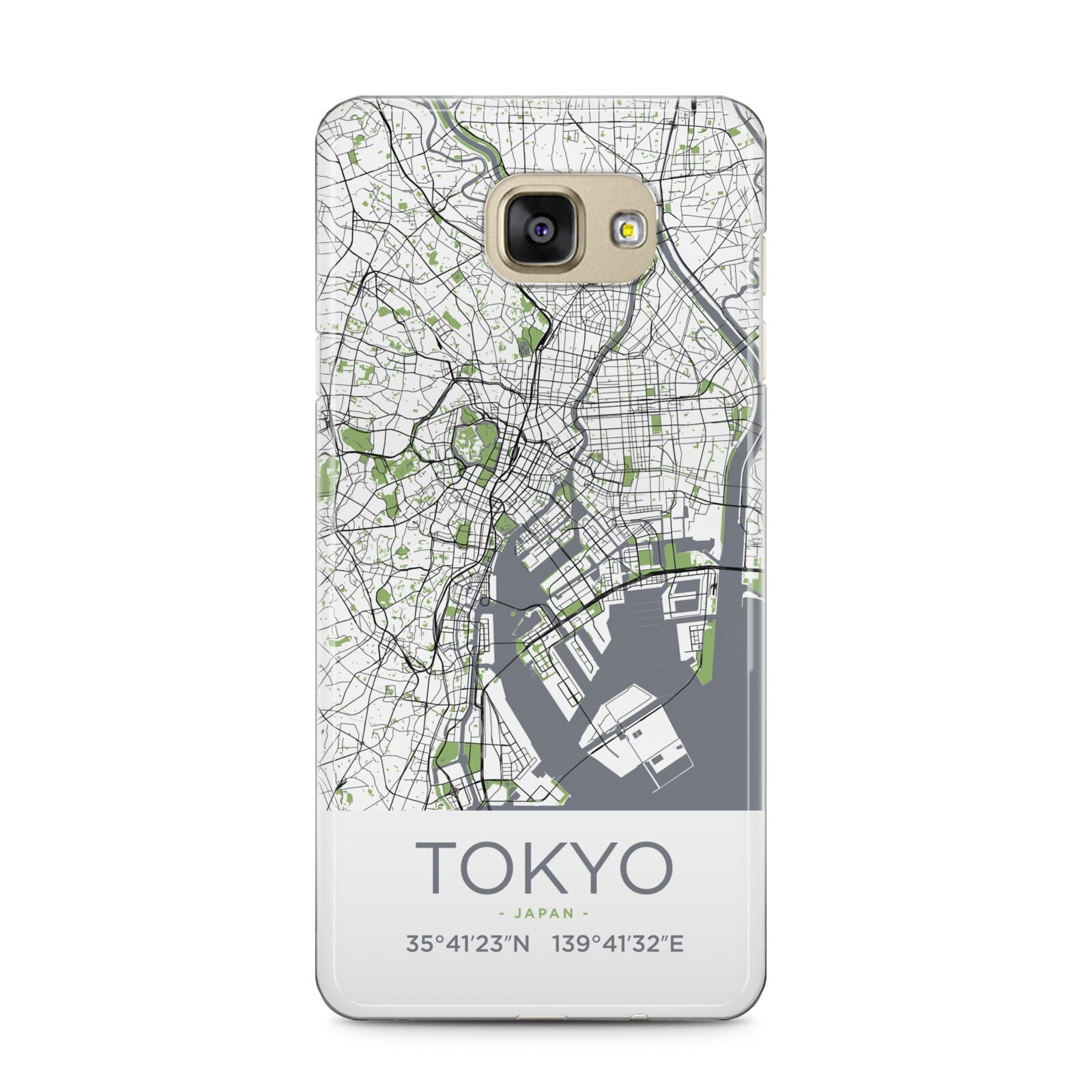 Map of Tokyo Samsung Galaxy A5 2016 Case on gold phone