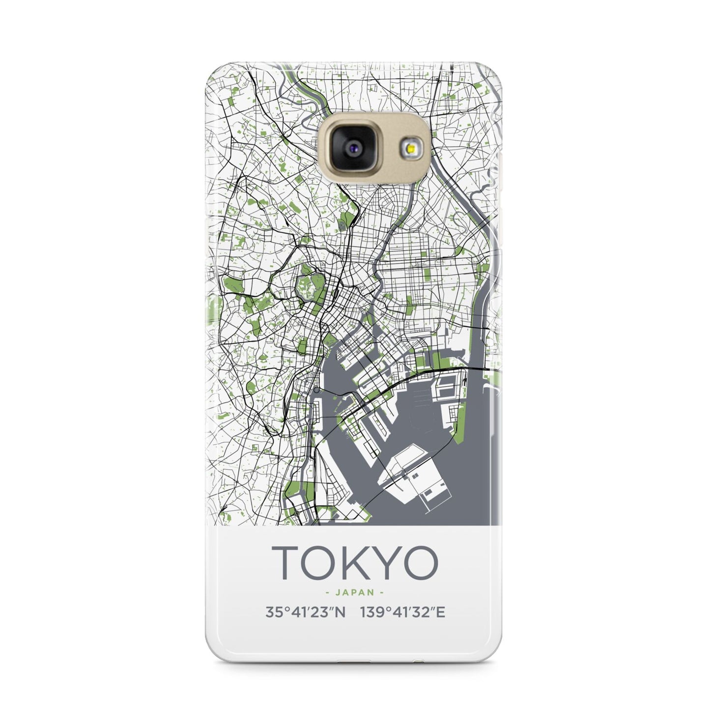 Map of Tokyo Samsung Galaxy A9 2016 Case on gold phone