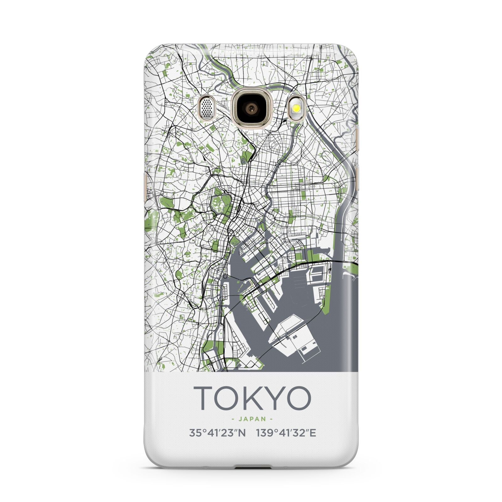 Map of Tokyo Samsung Galaxy J7 2016 Case on gold phone
