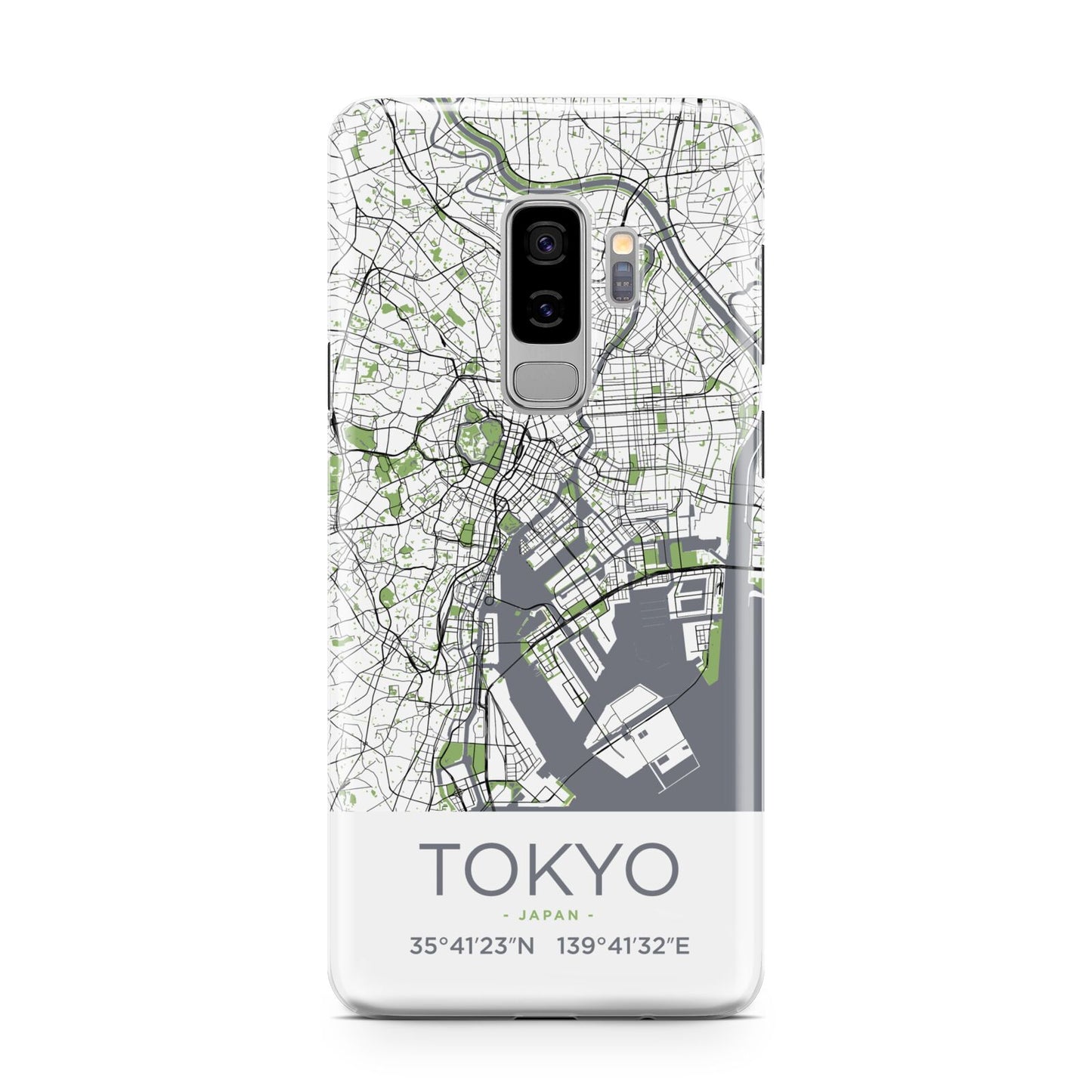 Map of Tokyo Samsung Galaxy S9 Plus Case on Silver phone