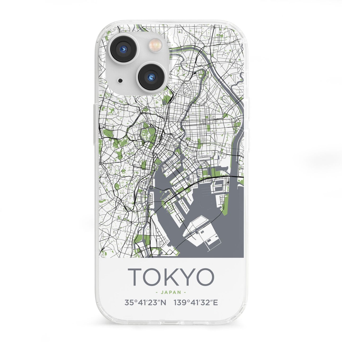 Map of Tokyo iPhone 13 Mini Clear Bumper Case