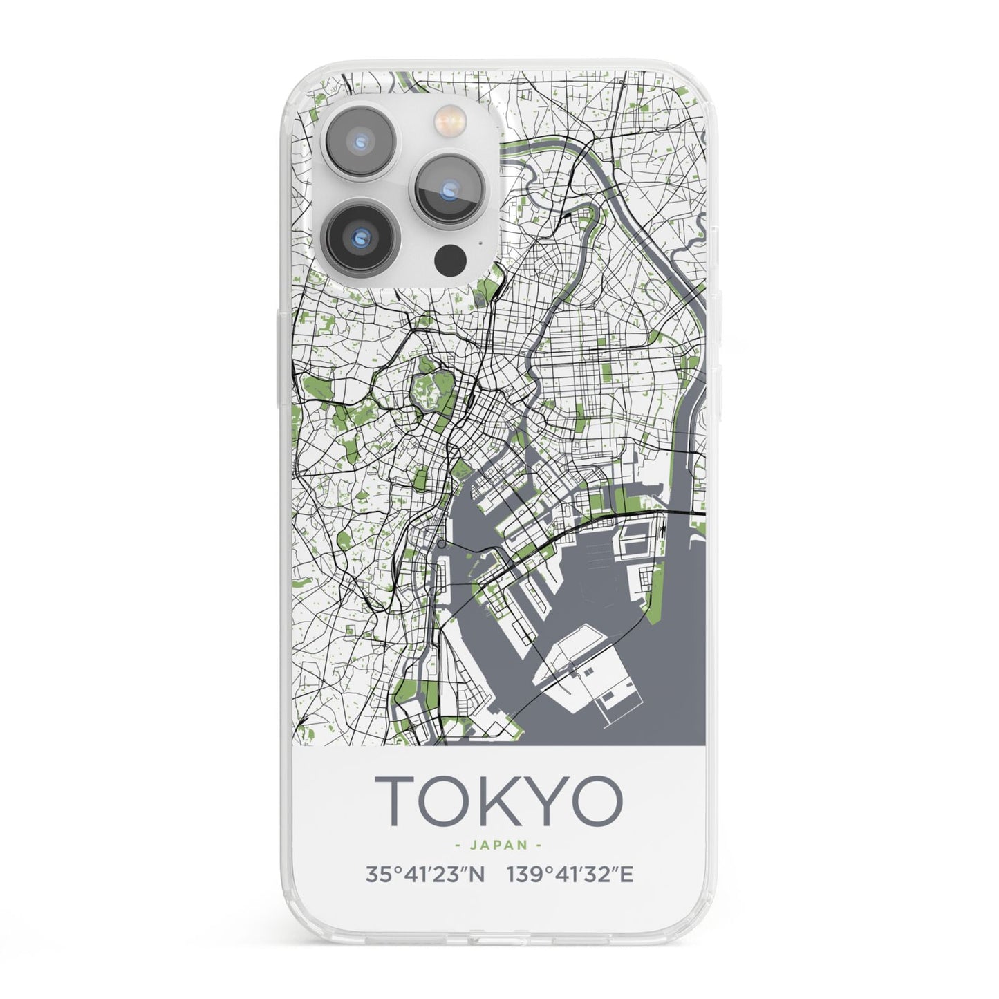 Map of Tokyo iPhone 13 Pro Max Clear Bumper Case