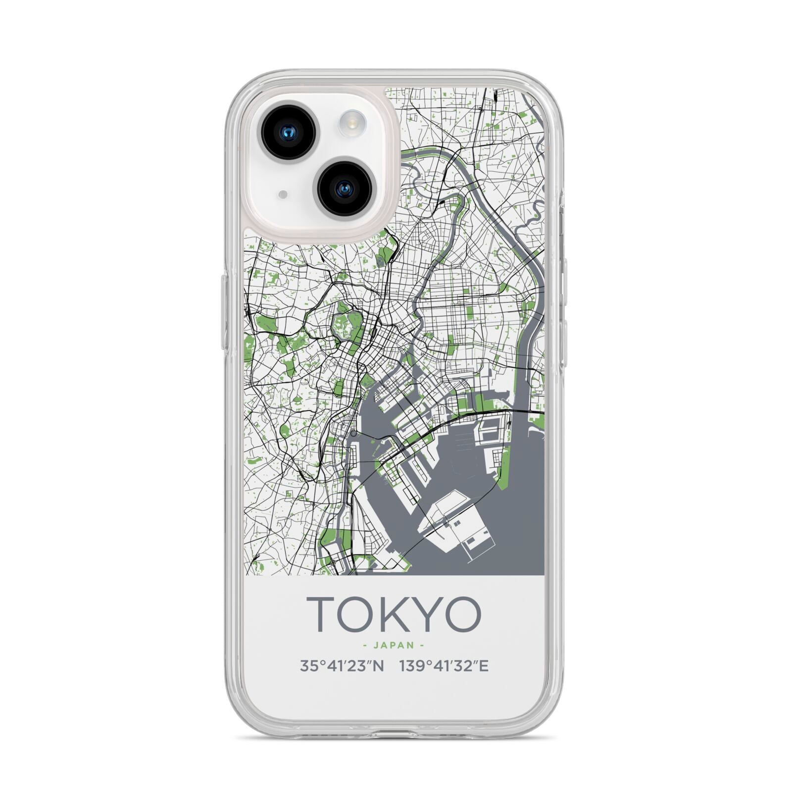 Map of Tokyo iPhone 14 Clear Tough Case Starlight