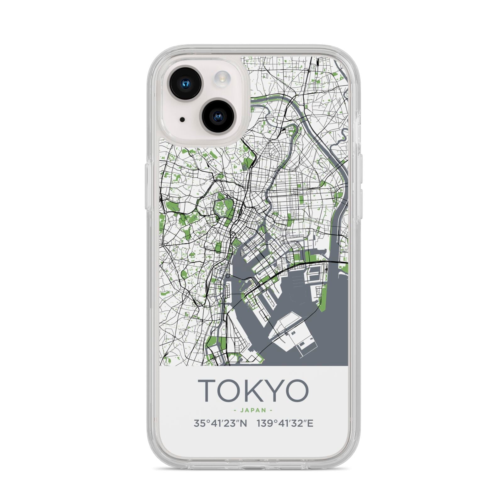 Map of Tokyo iPhone 14 Plus Clear Tough Case Starlight