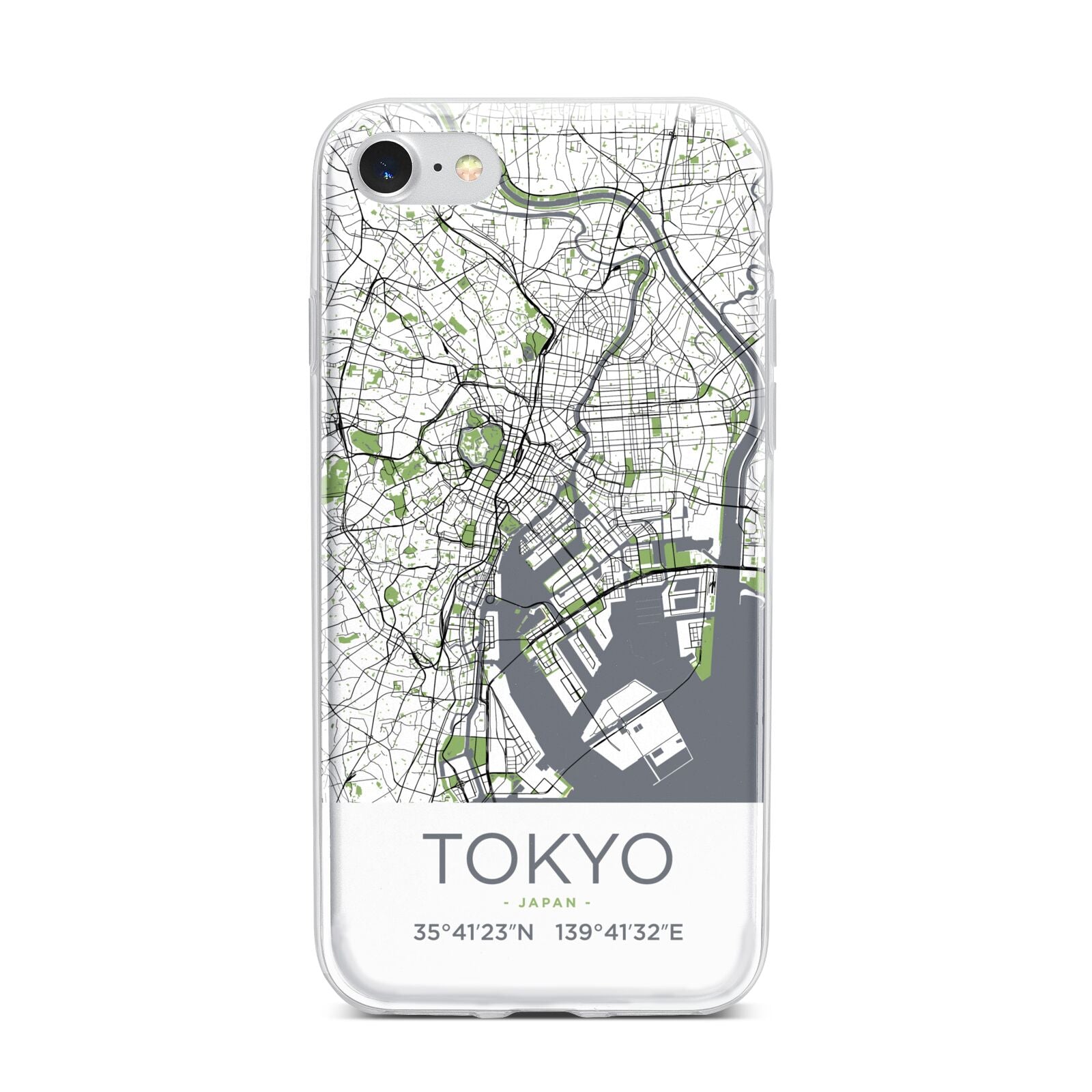 Map of Tokyo iPhone 7 Bumper Case on Silver iPhone