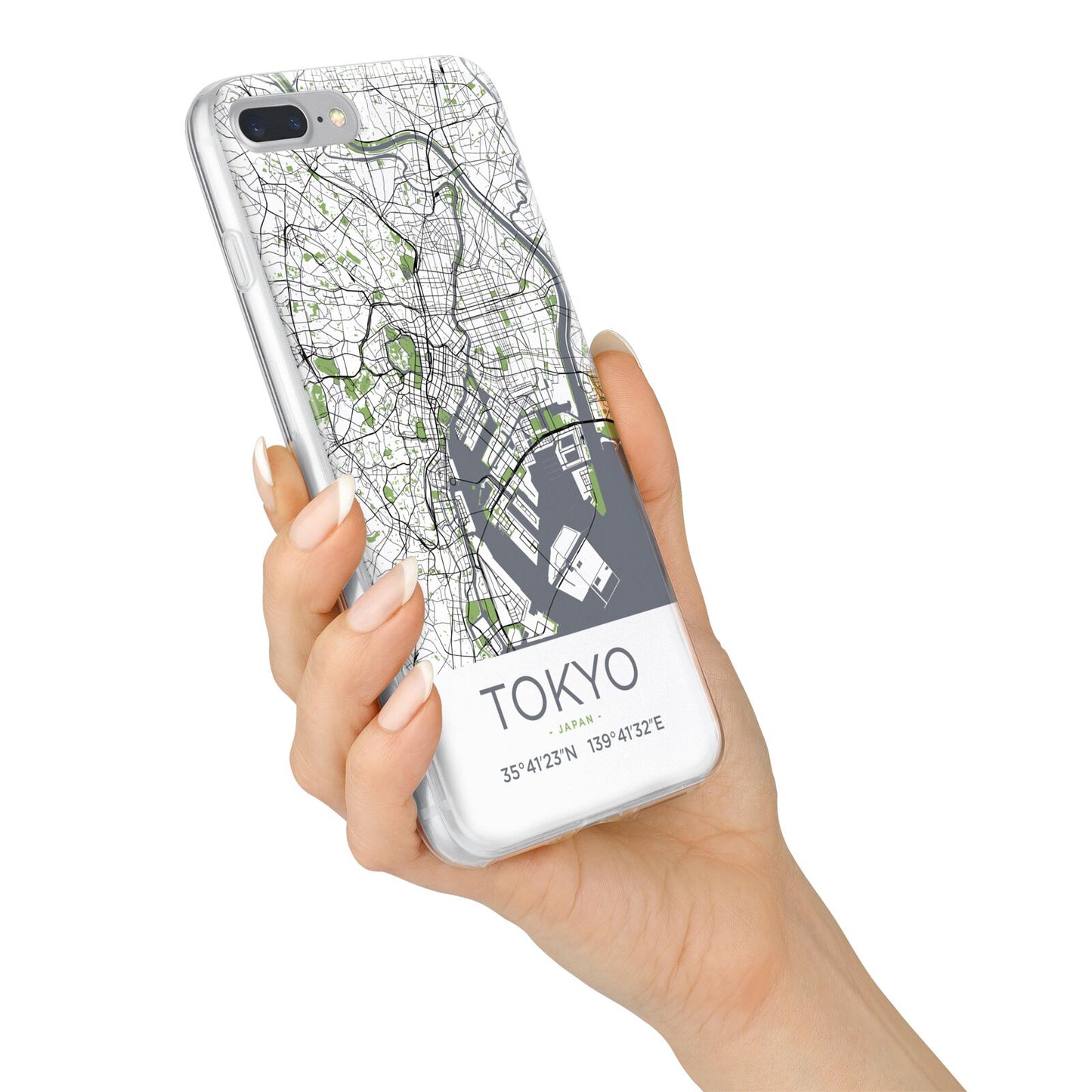 Map of Tokyo iPhone 7 Plus Bumper Case on Silver iPhone Alternative Image