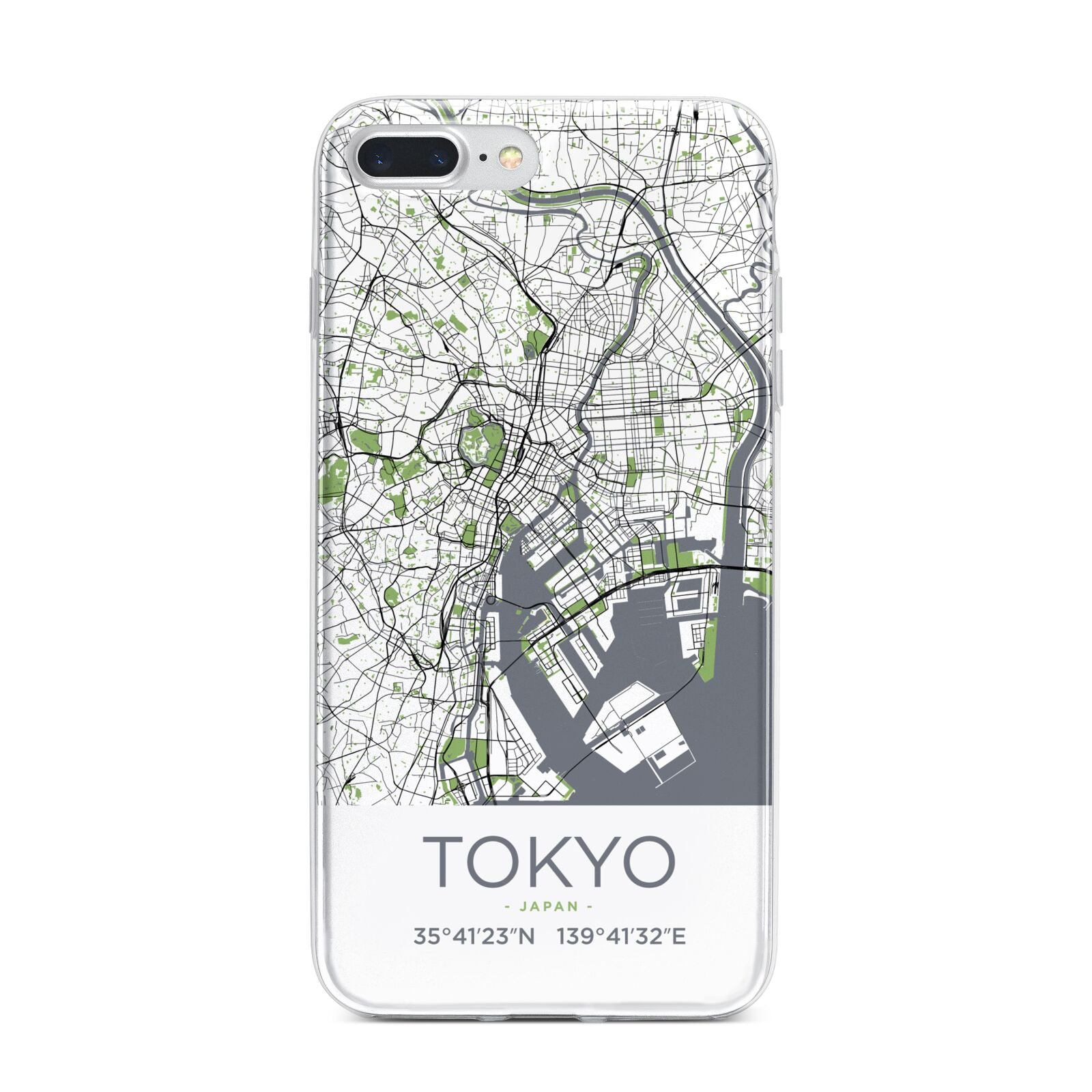 Map of Tokyo iPhone 7 Plus Bumper Case on Silver iPhone