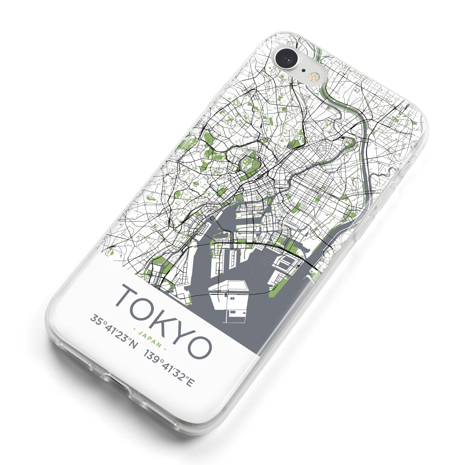 Map of Tokyo iPhone 8 Bumper Case on Silver iPhone Alternative Image