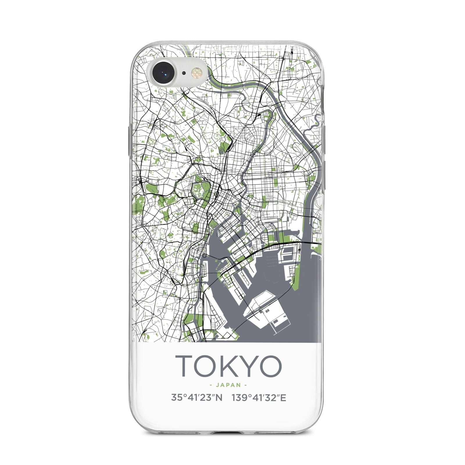 Map of Tokyo iPhone 8 Bumper Case on Silver iPhone