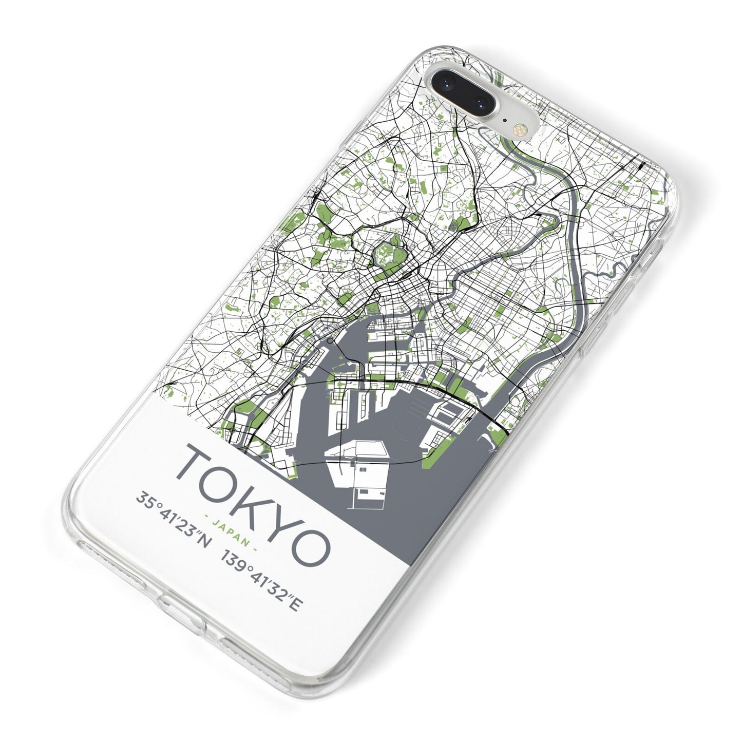 Map of Tokyo iPhone 8 Plus Bumper Case on Silver iPhone Alternative Image