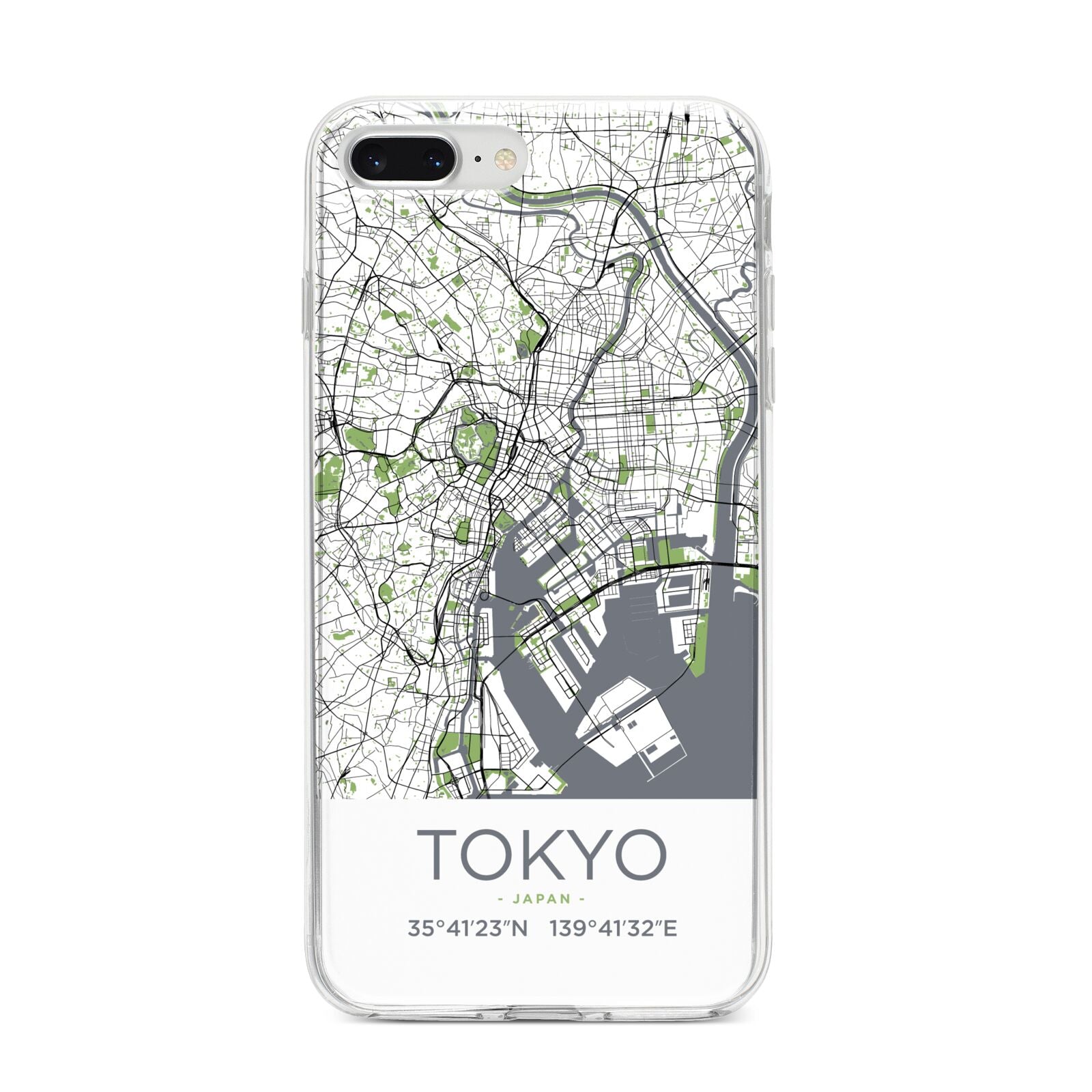 Map of Tokyo iPhone 8 Plus Bumper Case on Silver iPhone