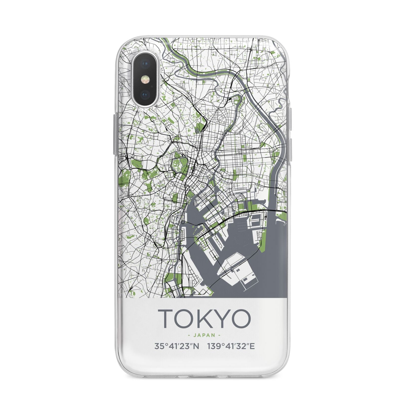 Map of Tokyo iPhone X Bumper Case on Silver iPhone Alternative Image 1