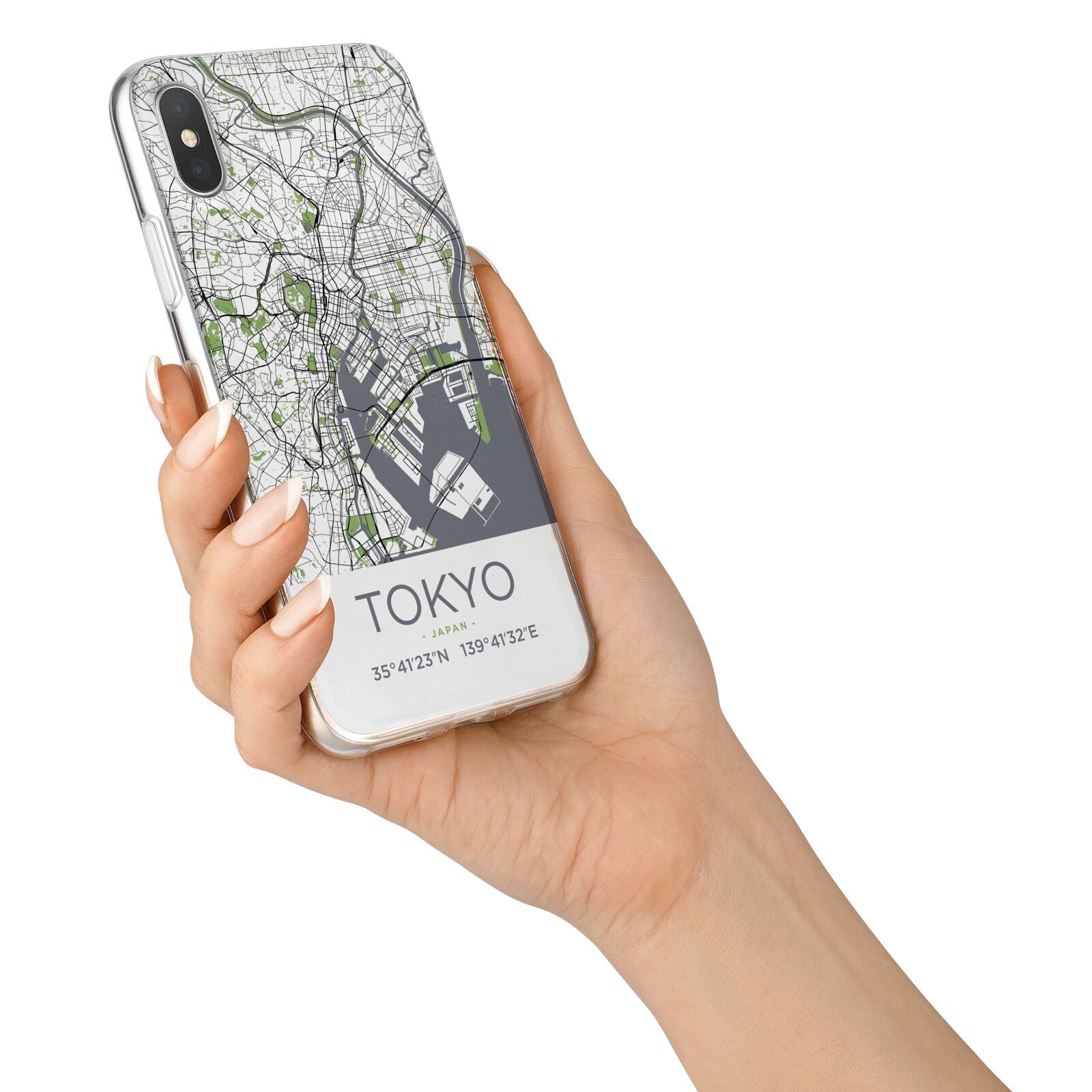 Map of Tokyo iPhone X Bumper Case on Silver iPhone Alternative Image 2