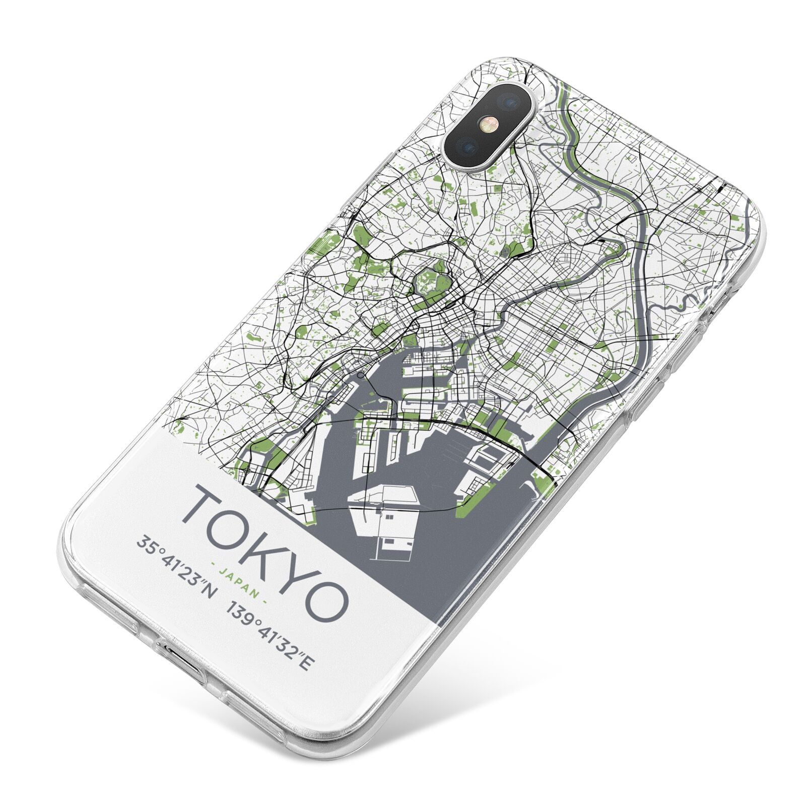 Map of Tokyo iPhone X Bumper Case on Silver iPhone