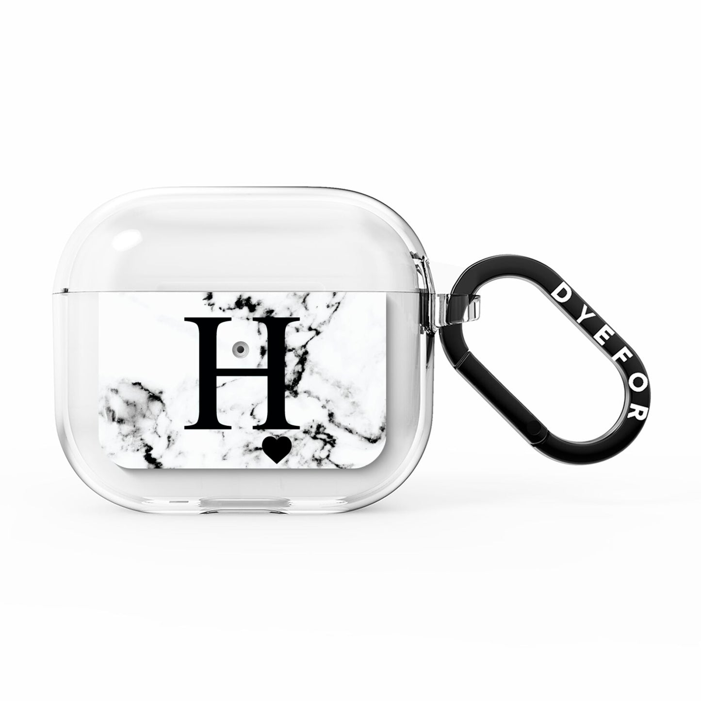 Marble Big Initial Personalised AirPods Clear Case 3rd Gen