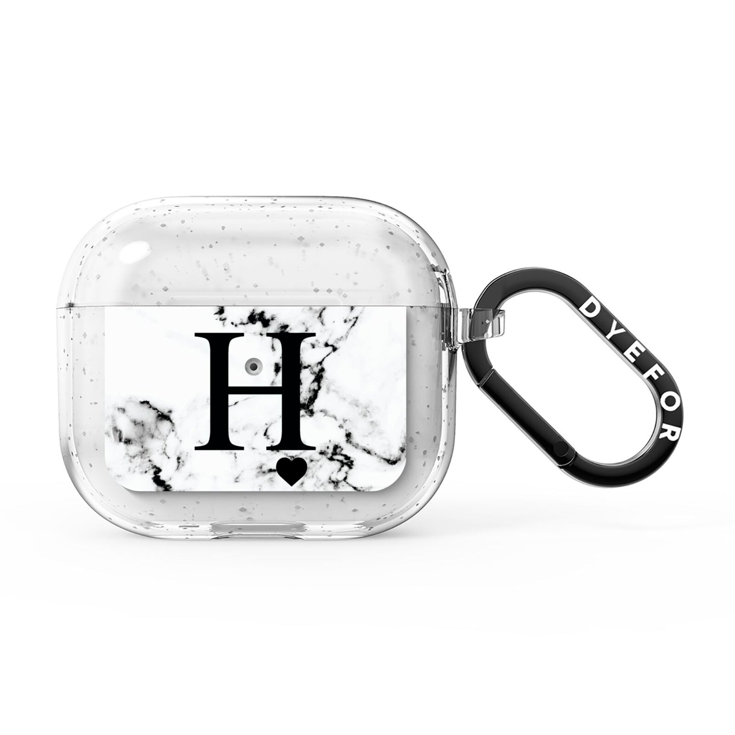 Marble Big Initial Personalised AirPods Glitter Case 3rd Gen