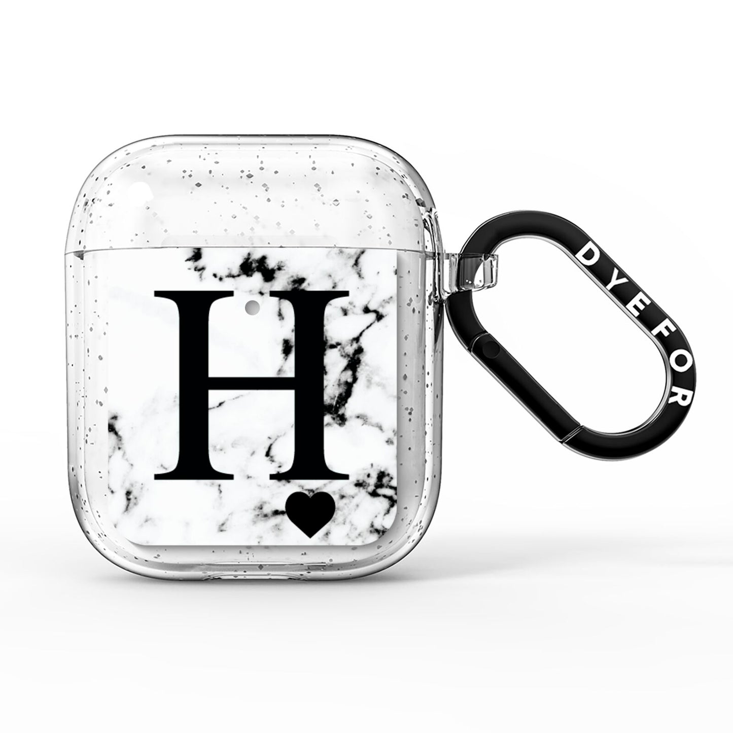 Marble Big Initial Personalised AirPods Glitter Case