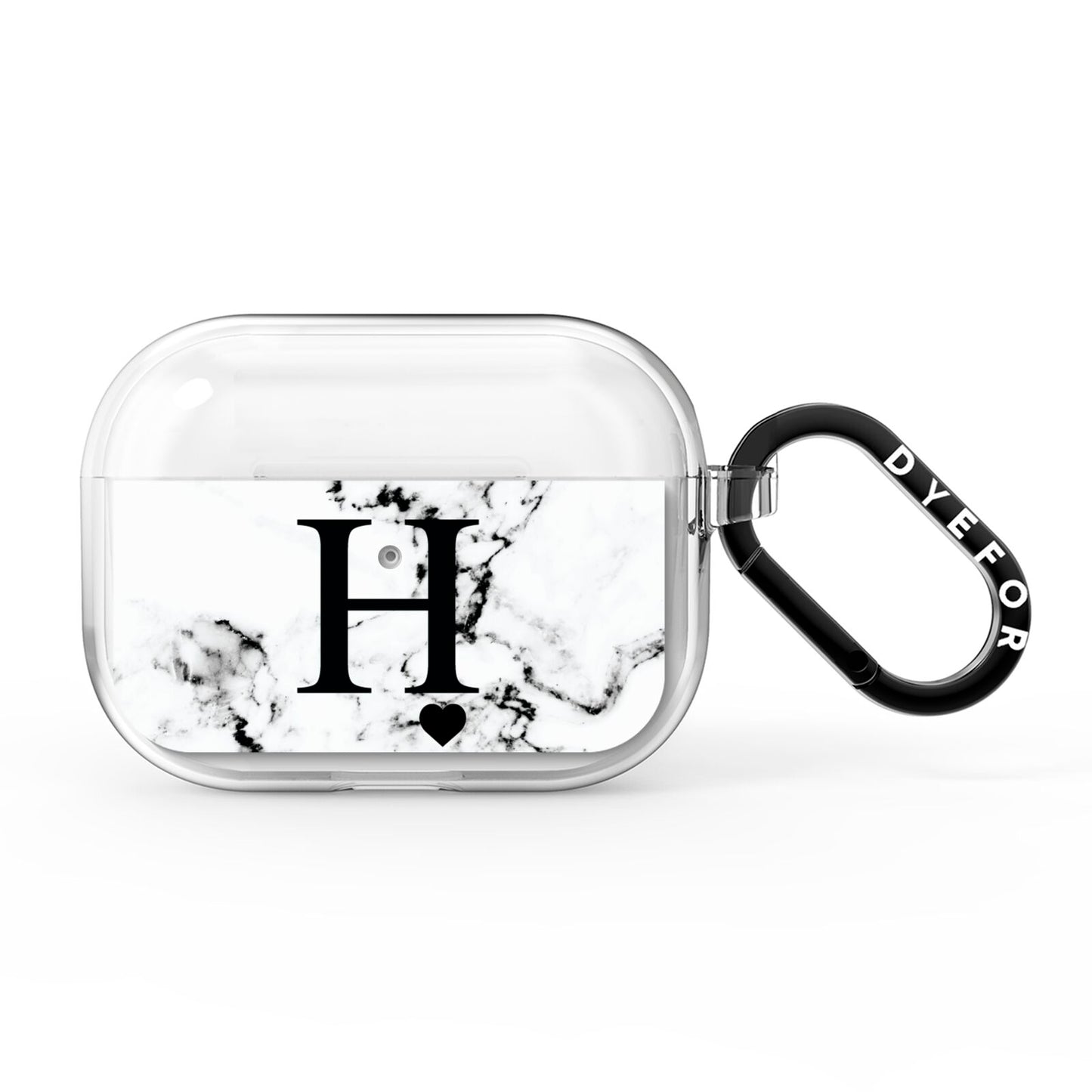 Marble Big Initial Personalised AirPods Pro Clear Case