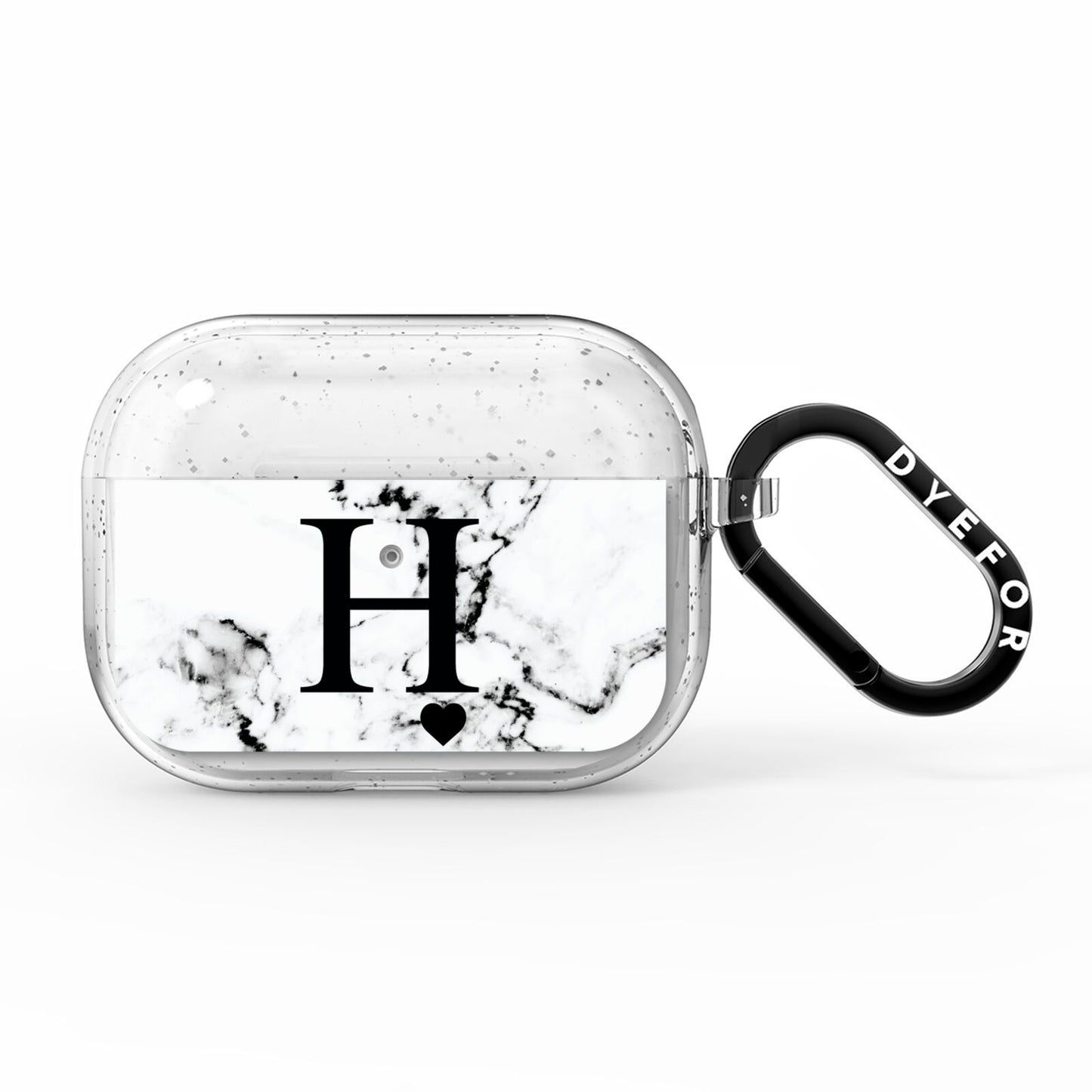 Marble Big Initial Personalised AirPods Pro Glitter Case