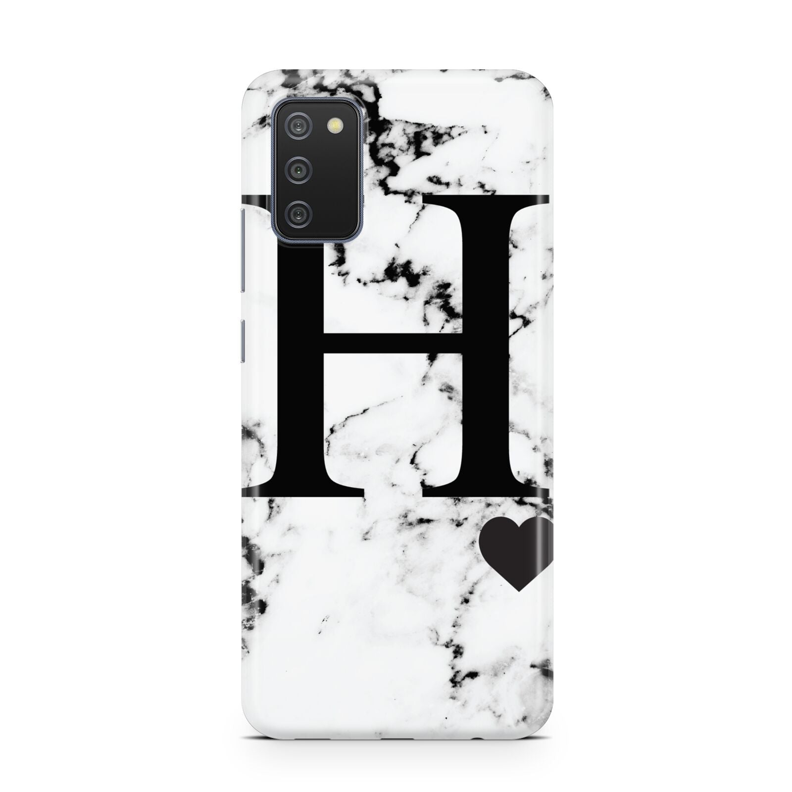 Marble Big Initial Personalised Samsung A02s Case