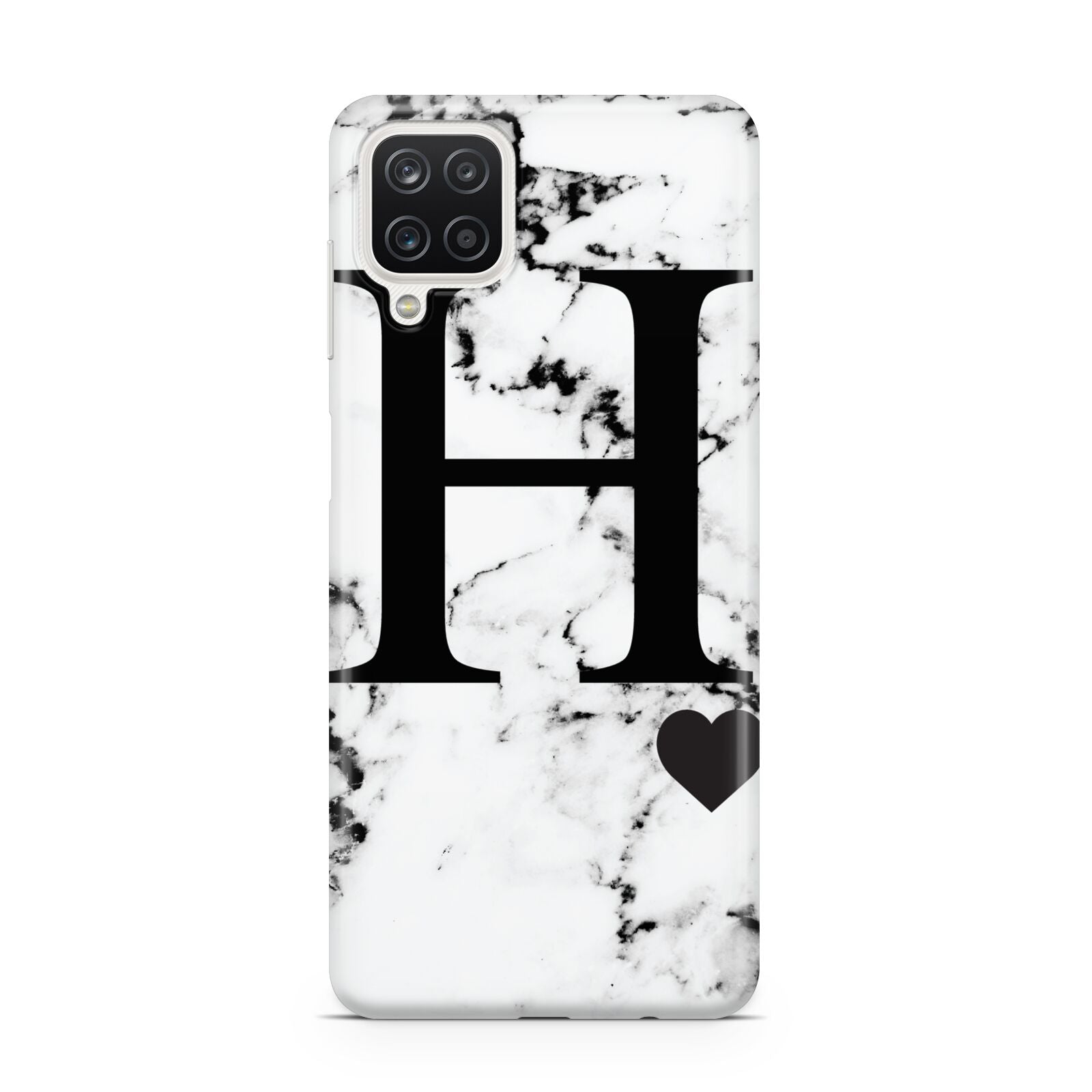 Marble Big Initial Personalised Samsung A12 Case