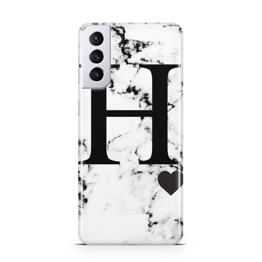 Marble Big Initial Personalised Samsung S21 Plus Phone Case