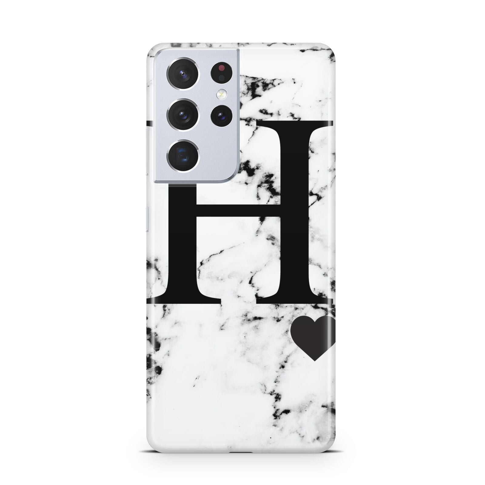 Marble Big Initial Personalised Samsung S21 Ultra Case