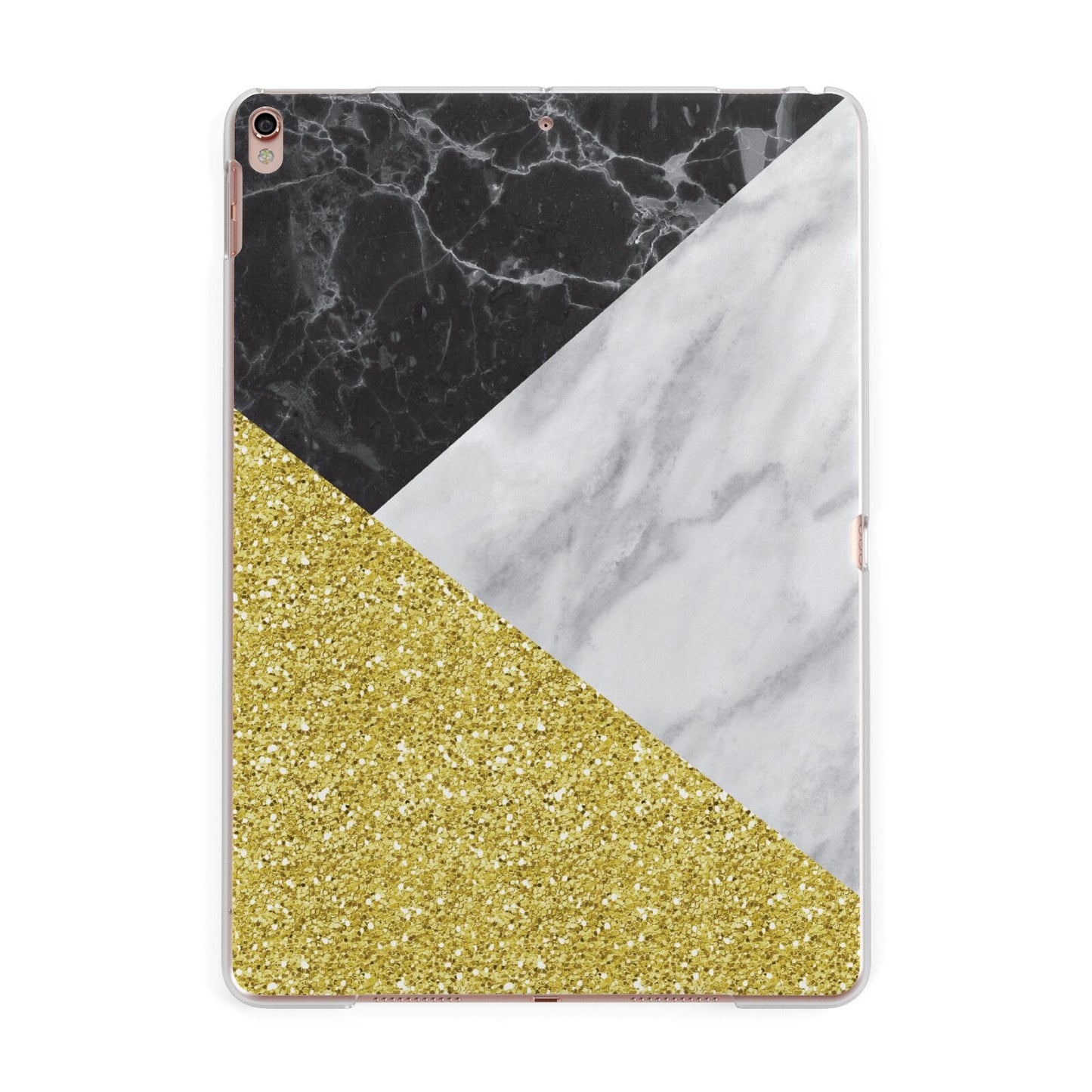 Marble Black Gold Apple iPad Rose Gold Case