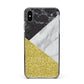 Marble Black Gold Apple iPhone Xs Max Impact Case Black Edge on Black Phone