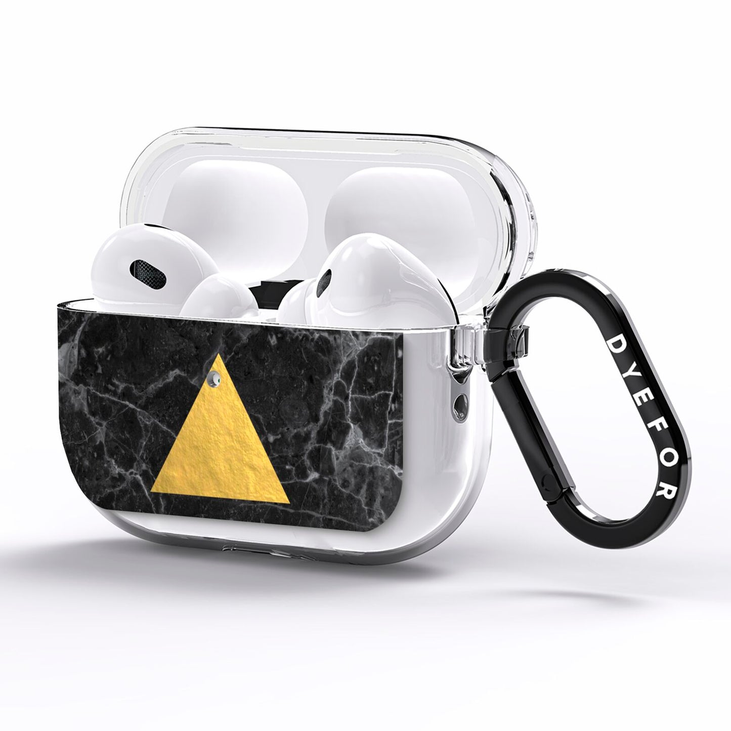 Marble Black Gold Foil AirPods Pro Clear Case Side Image