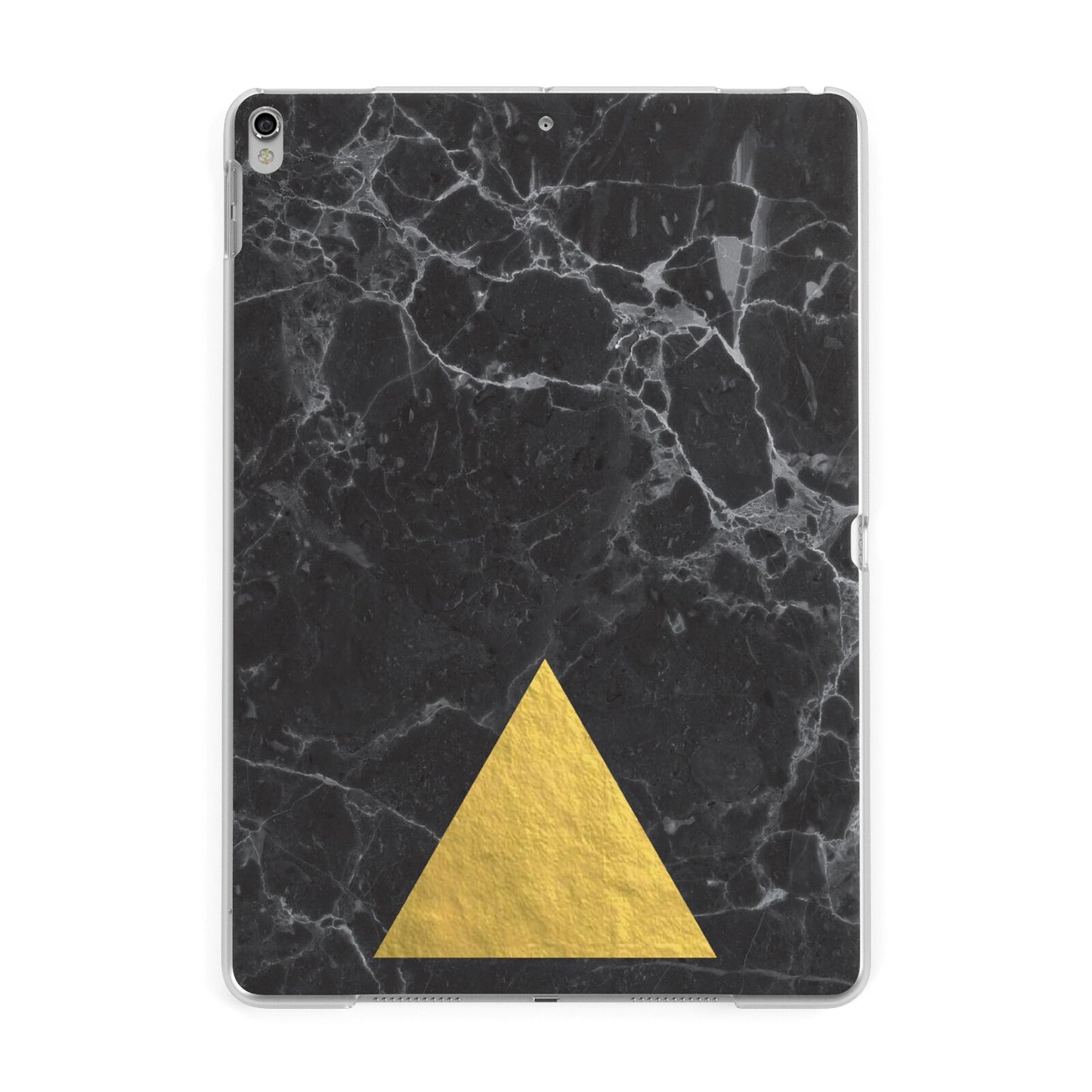 Marble Black Gold Foil Apple iPad Silver Case