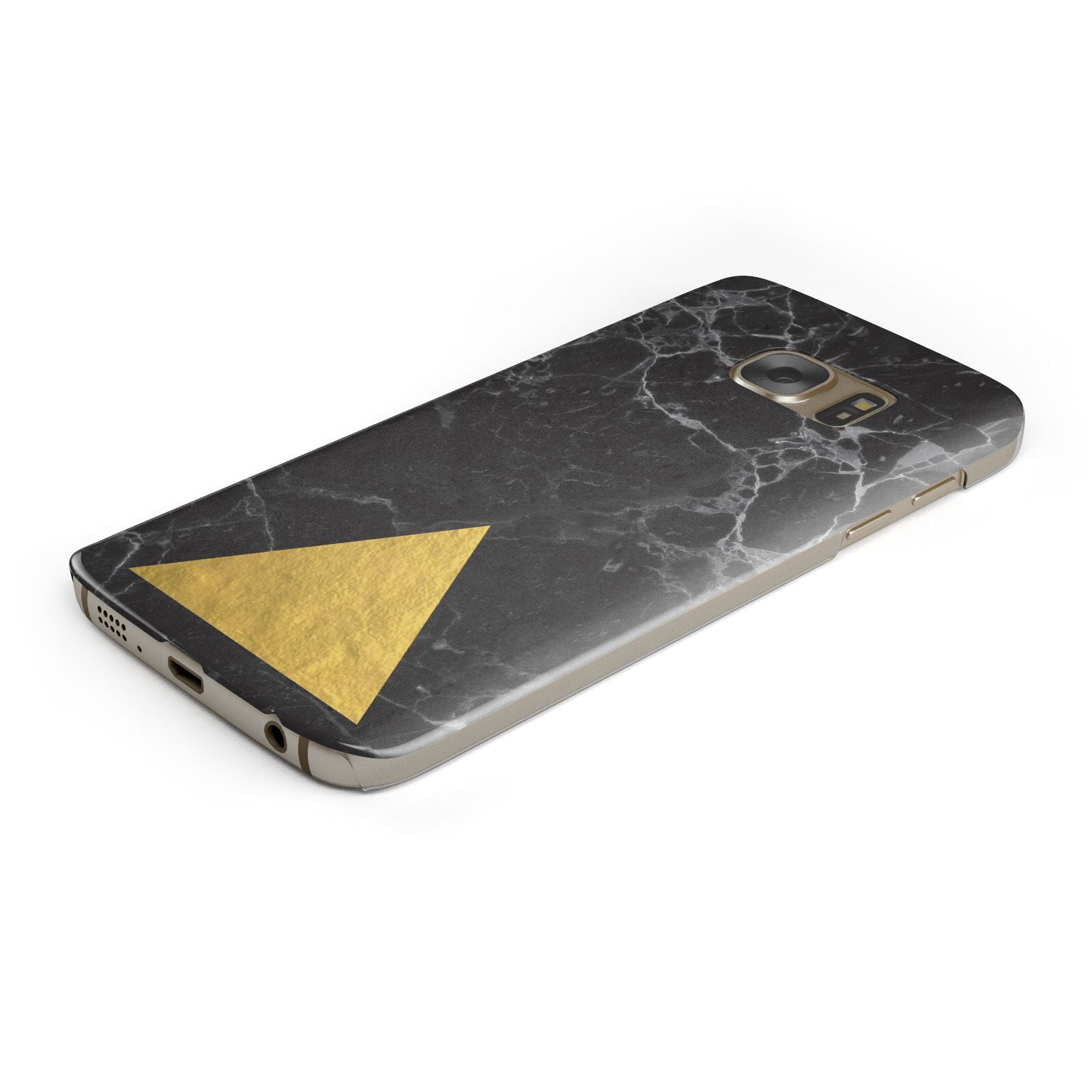 Marble Black Gold Foil Protective Samsung Galaxy Case Angled Image