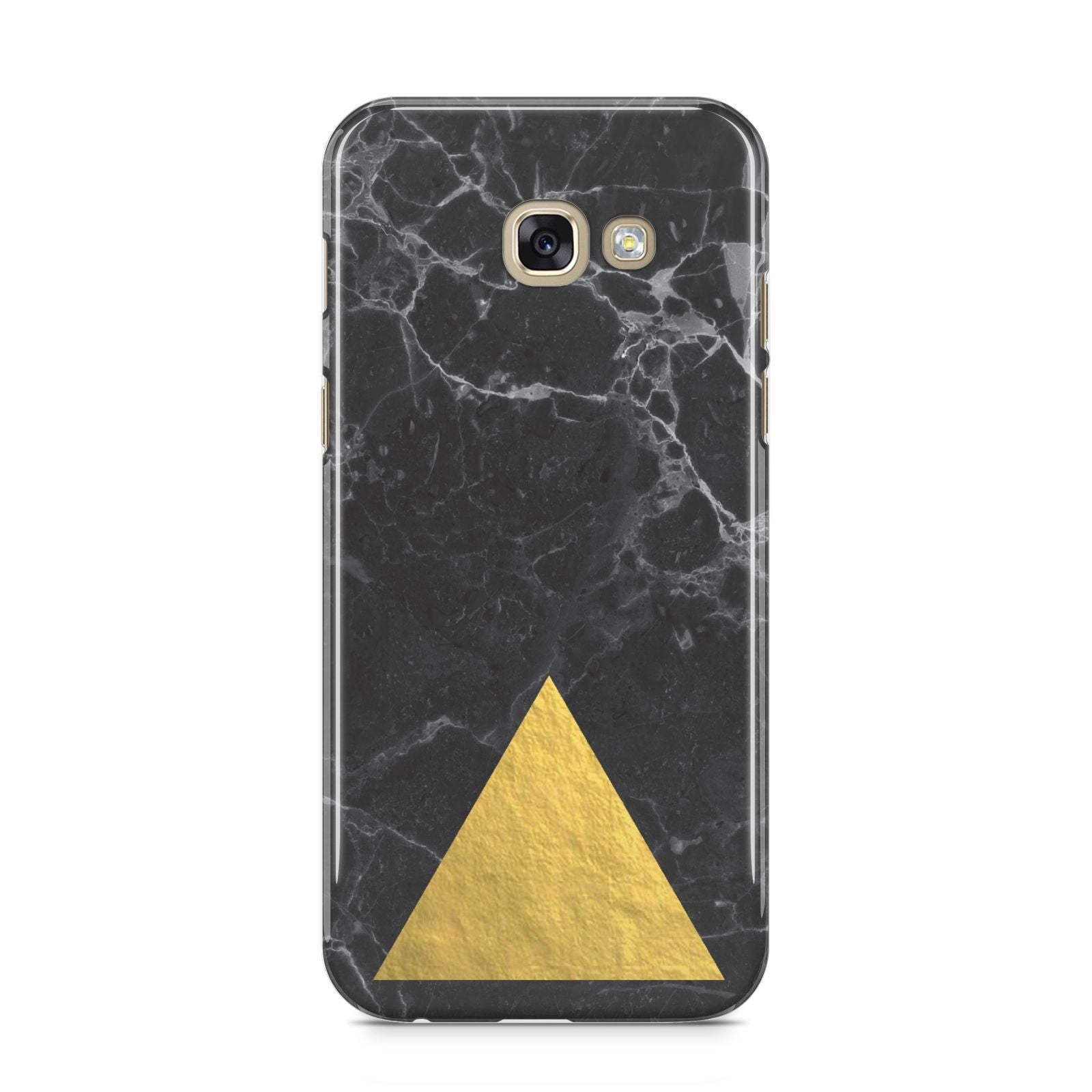 Marble Black Gold Foil Samsung Galaxy A5 2017 Case on gold phone