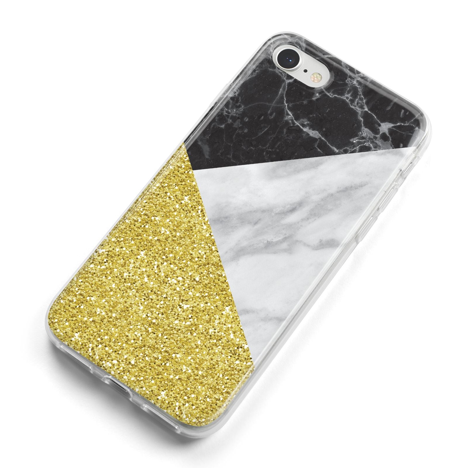 Marble Black Gold iPhone 8 Bumper Case on Silver iPhone Alternative Image