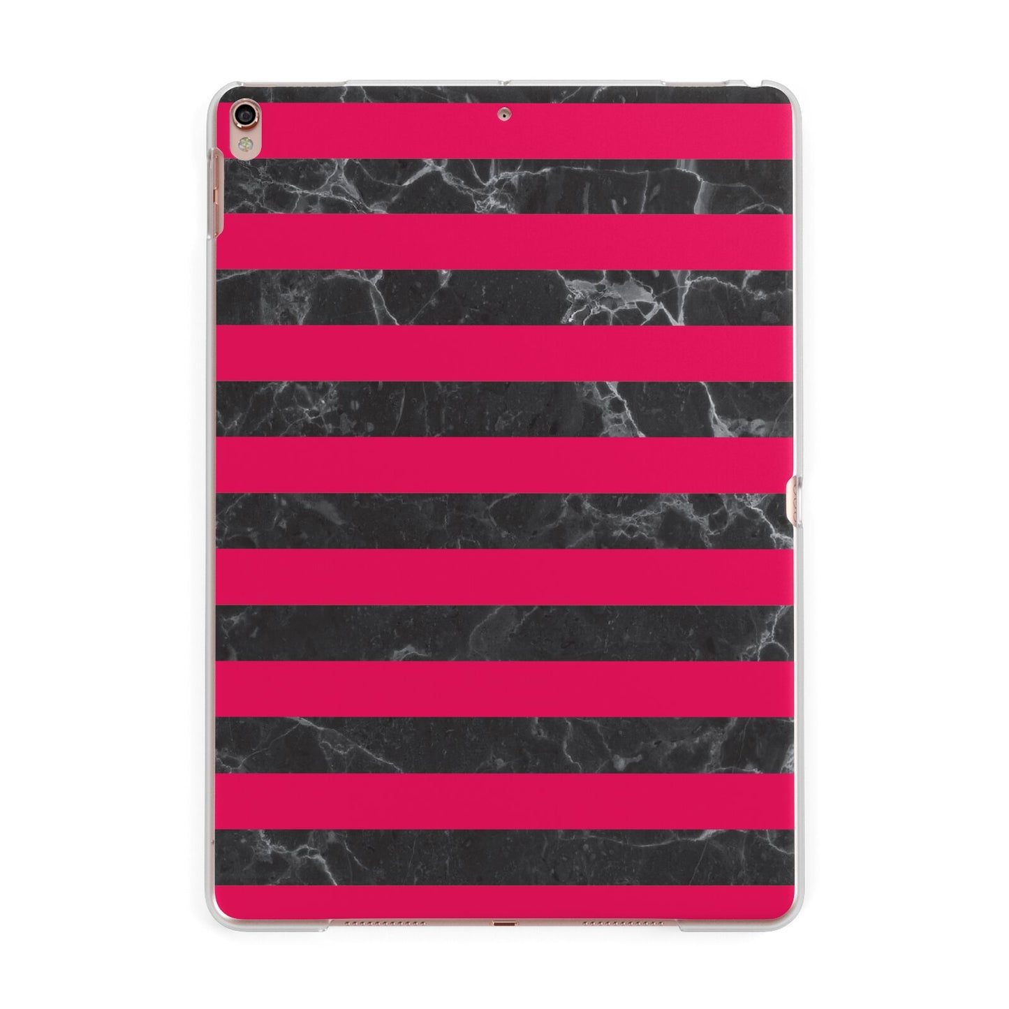 Marble Black Hot Pink Apple iPad Rose Gold Case