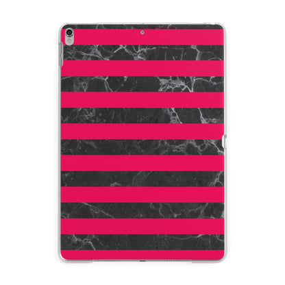 Marble Black Hot Pink Apple iPad Silver Case