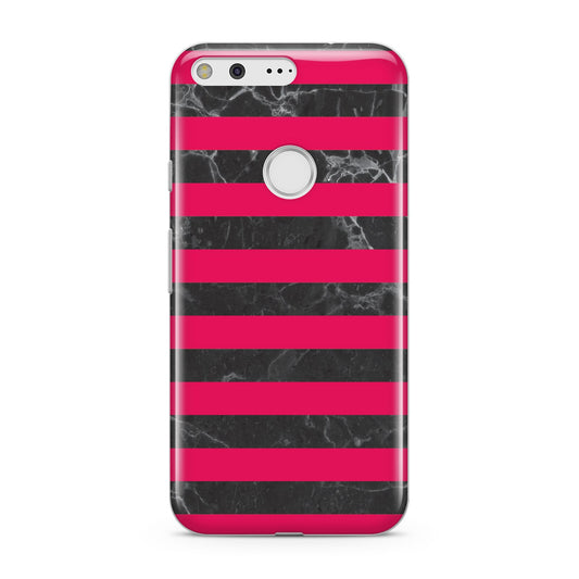 Marble Black Hot Pink Google Pixel Case