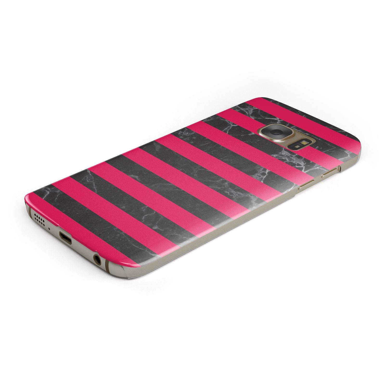 Marble Black Hot Pink Samsung Galaxy Case Bottom Cutout