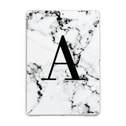 Marble Black Initial Personalised Apple iPad Silver Case