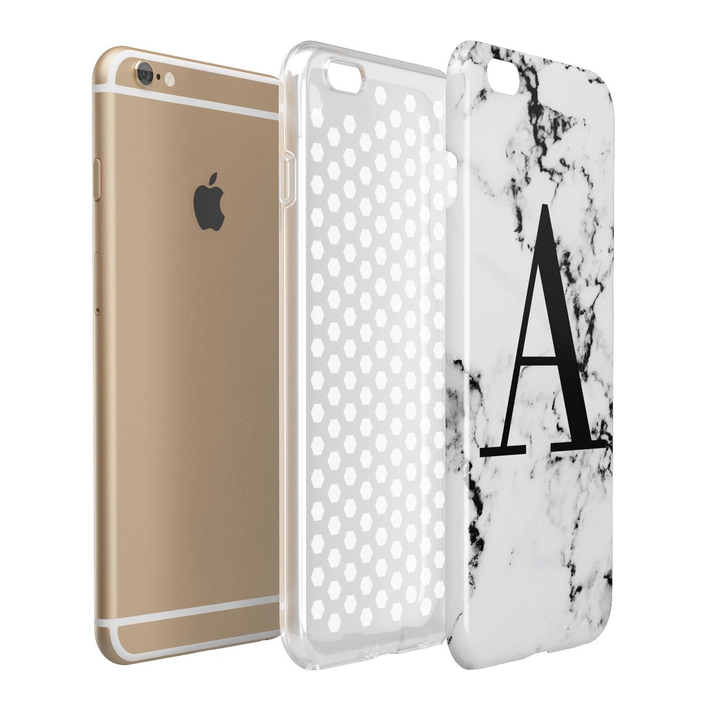 Marble Black Initial Personalised Apple iPhone 6 Plus 3D Tough Case Expand Detail Image