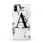Marble Black Initial Personalised Apple iPhone XS 3D Tough