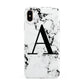Marble Black Initial Personalised Apple iPhone Xs Max 3D Tough Case