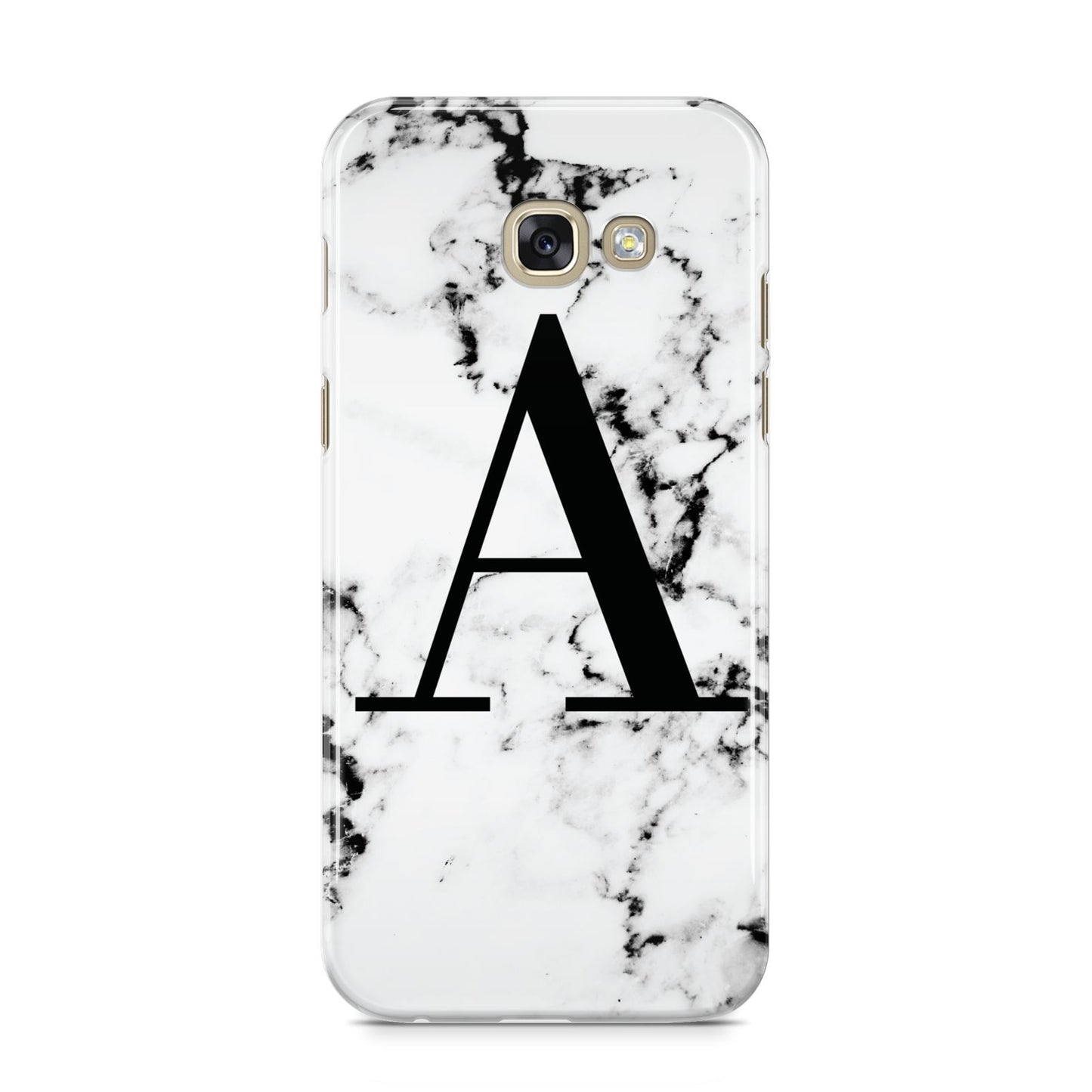 Marble Black Initial Personalised Samsung Galaxy A5 2017 Case on gold phone