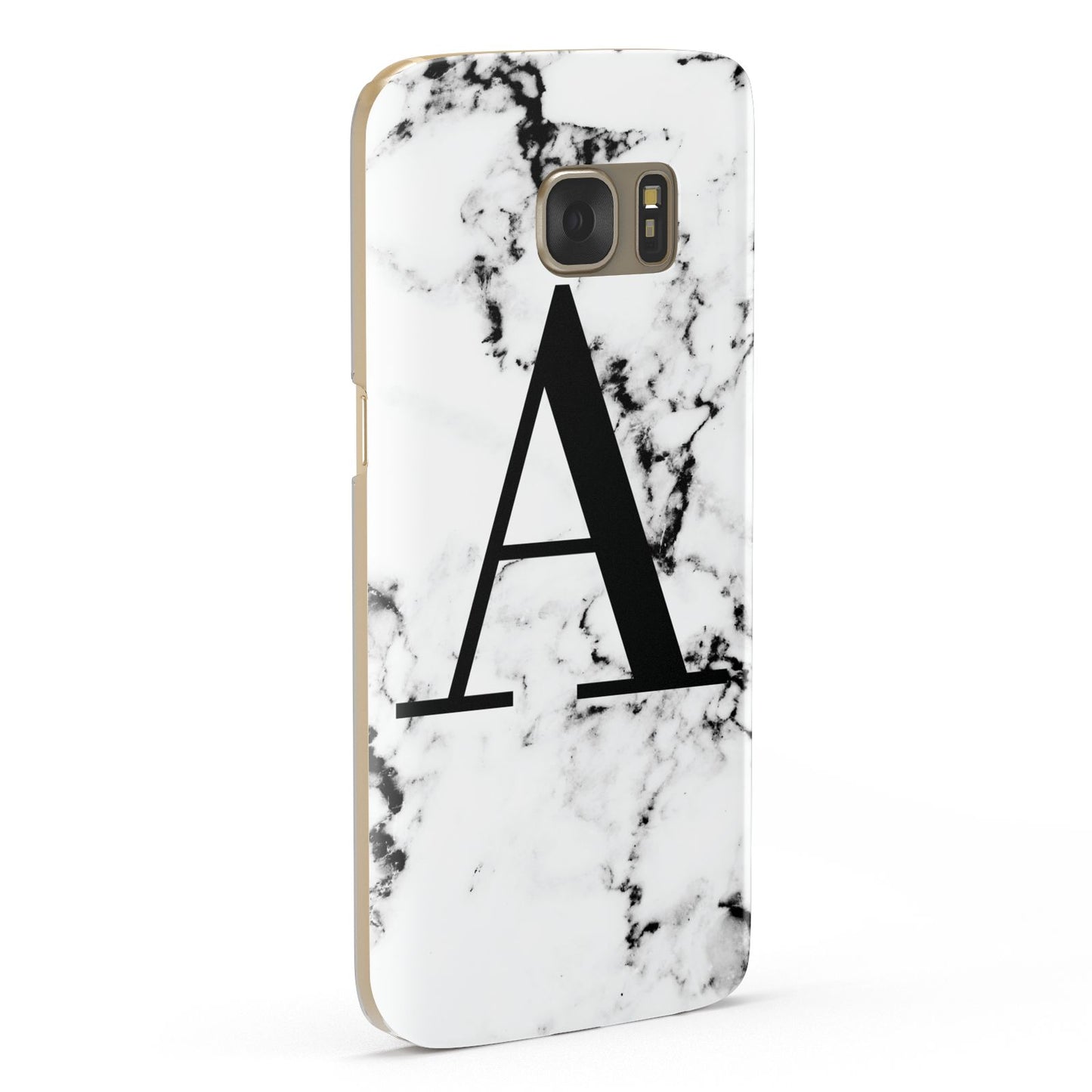 Marble Black Initial Personalised Samsung Galaxy Case Fourty Five Degrees