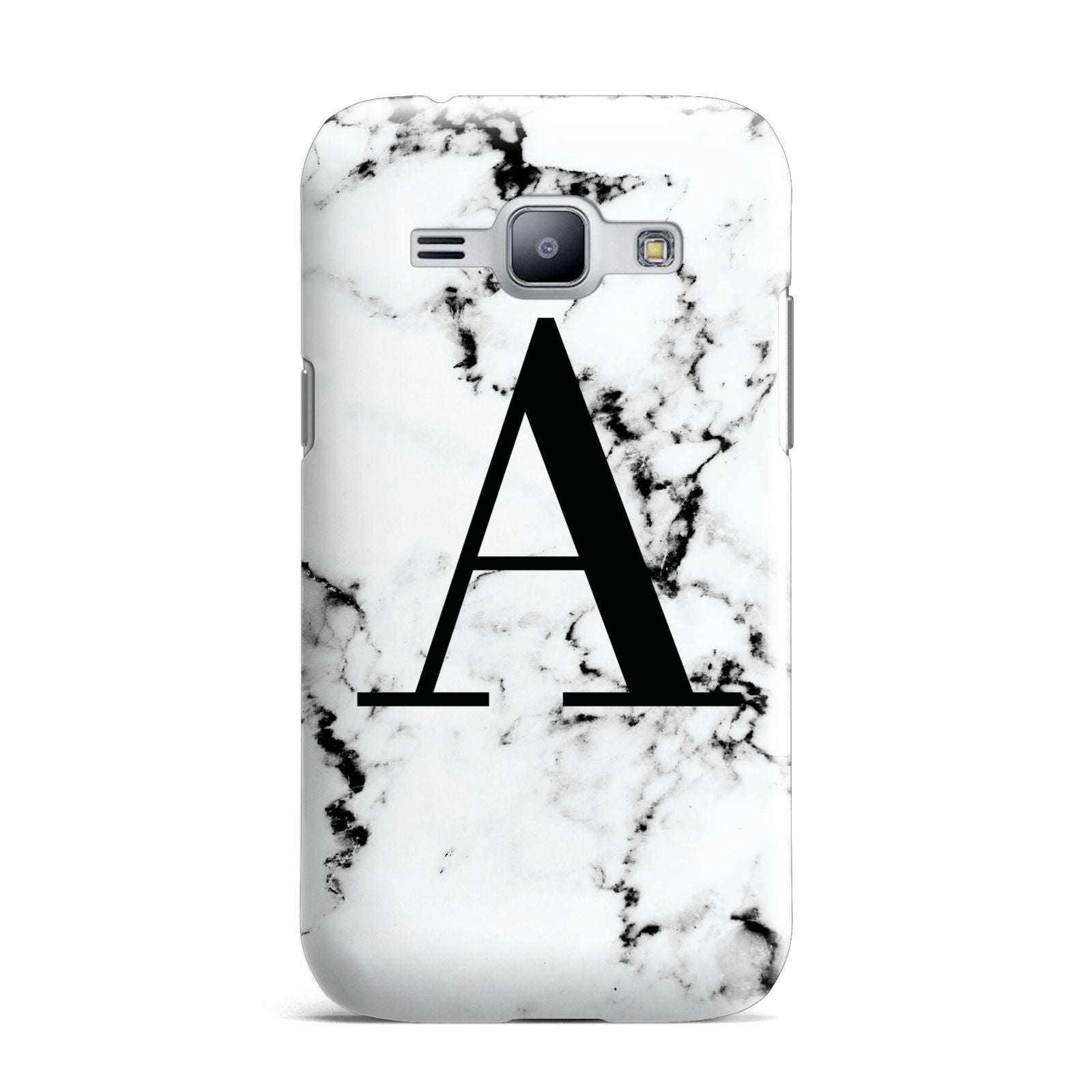 Marble Black Initial Personalised Samsung Galaxy J1 2015 Case