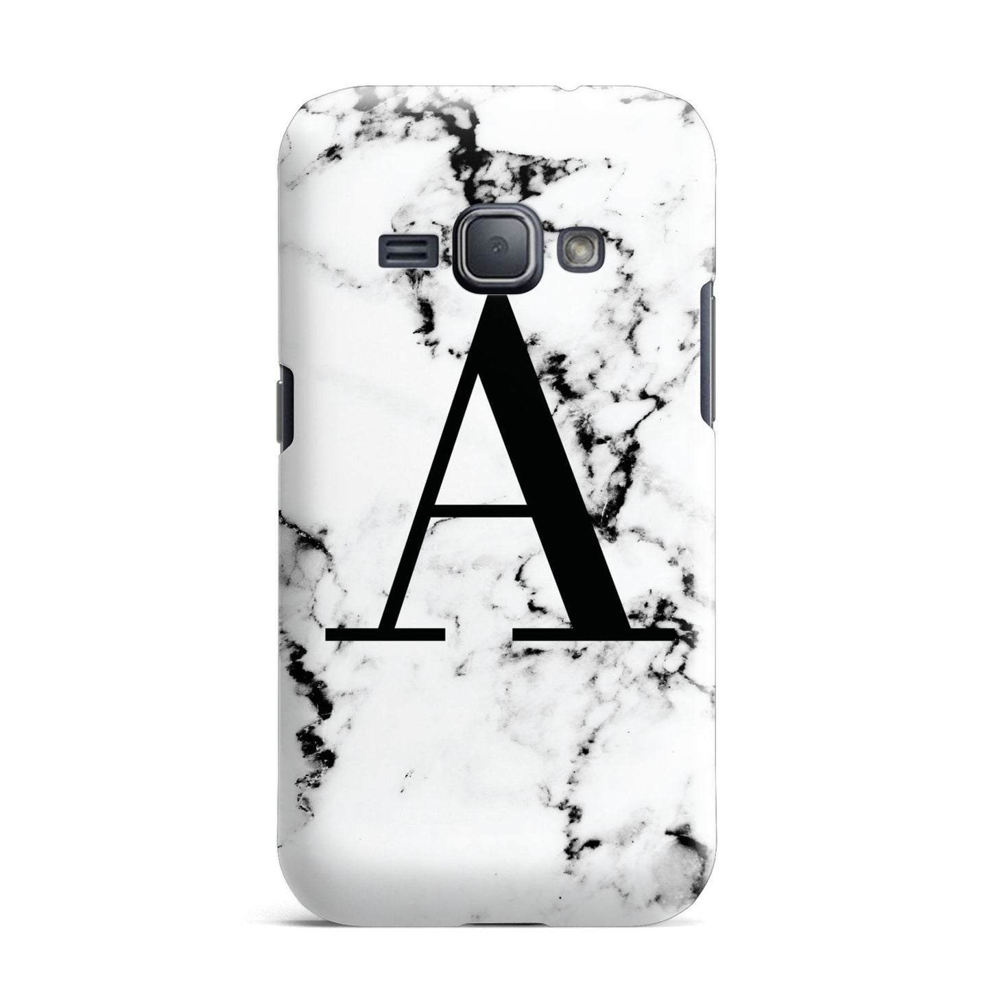 Marble Black Initial Personalised Samsung Galaxy J1 2016 Case