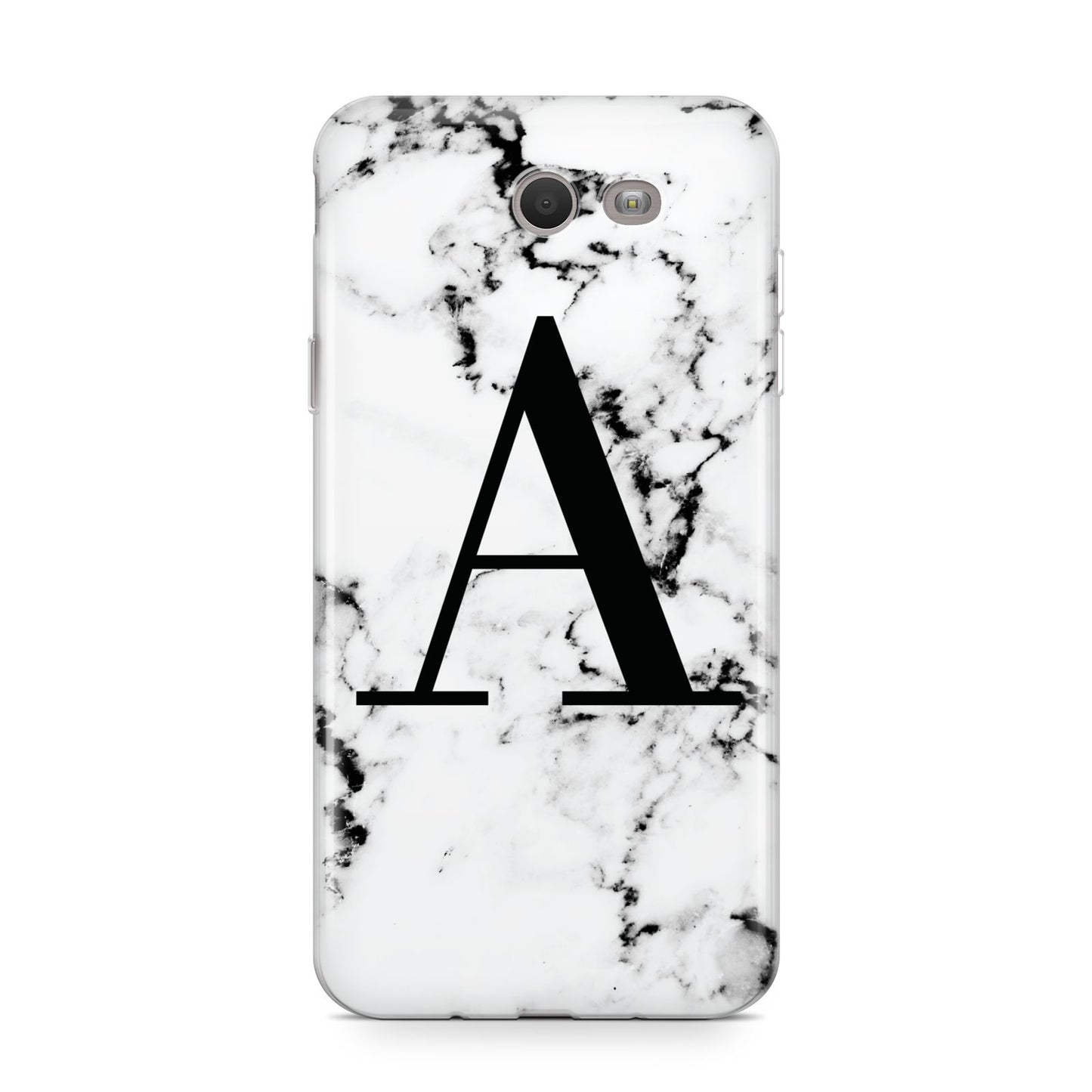 Marble Black Initial Personalised Samsung Galaxy J7 2017 Case